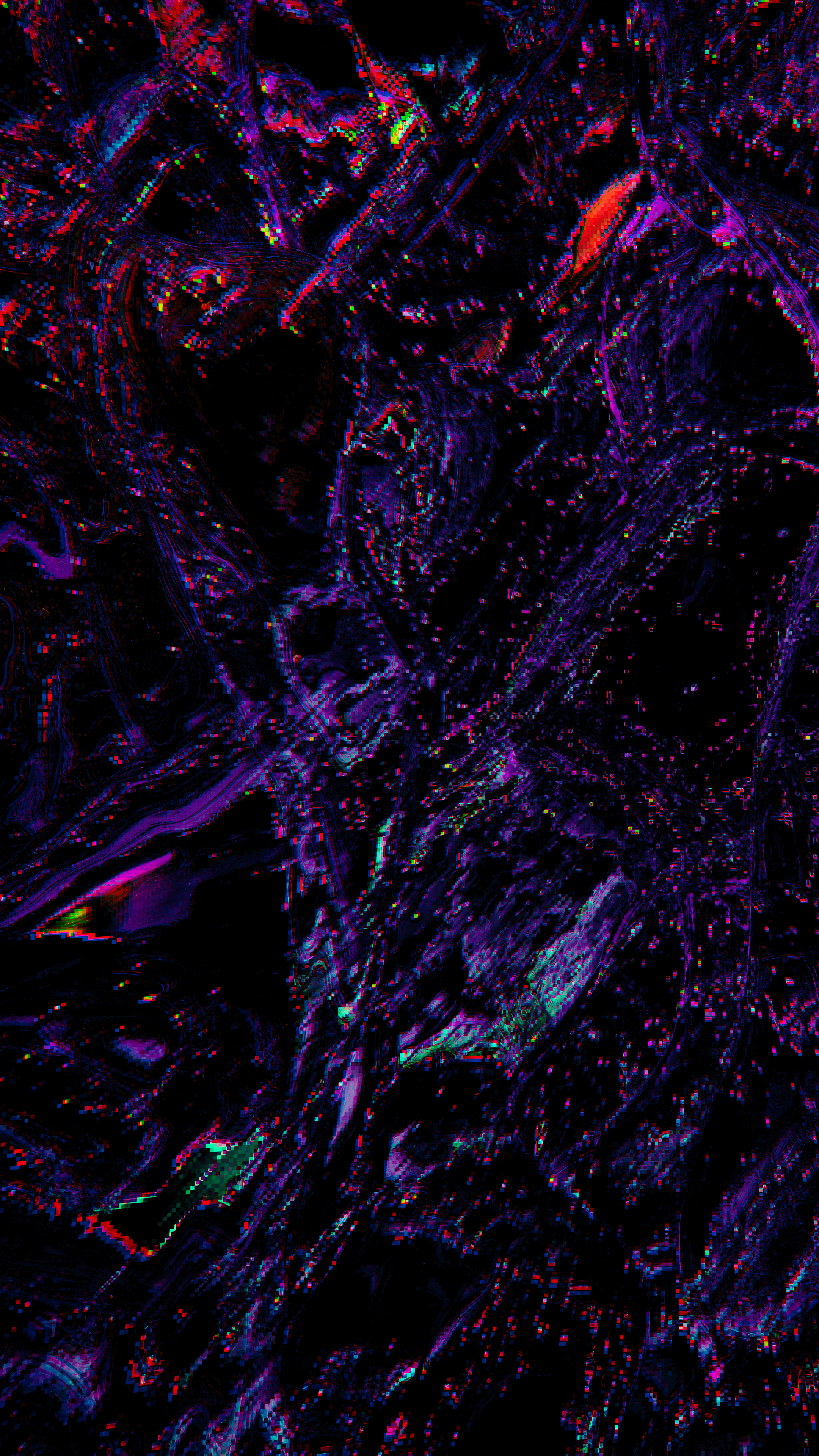 Glitch wallpaper from The Verge made AMOLED friendly (2160×3840)
