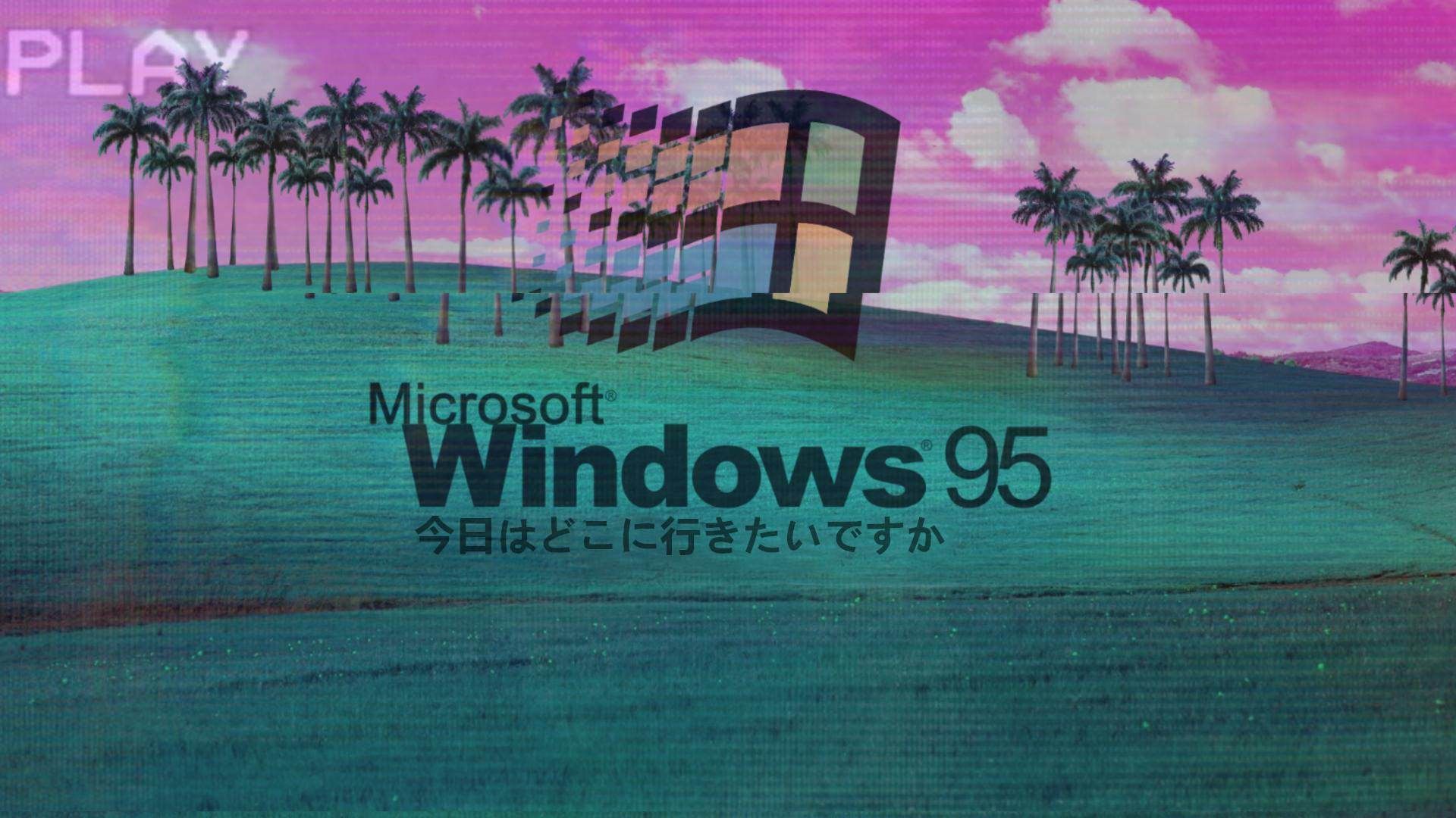 Windows 95 glitch [1920x1080]. Vaporwave wallpaper, Aesthetic desktop wallpaper, Landscape wallpaper