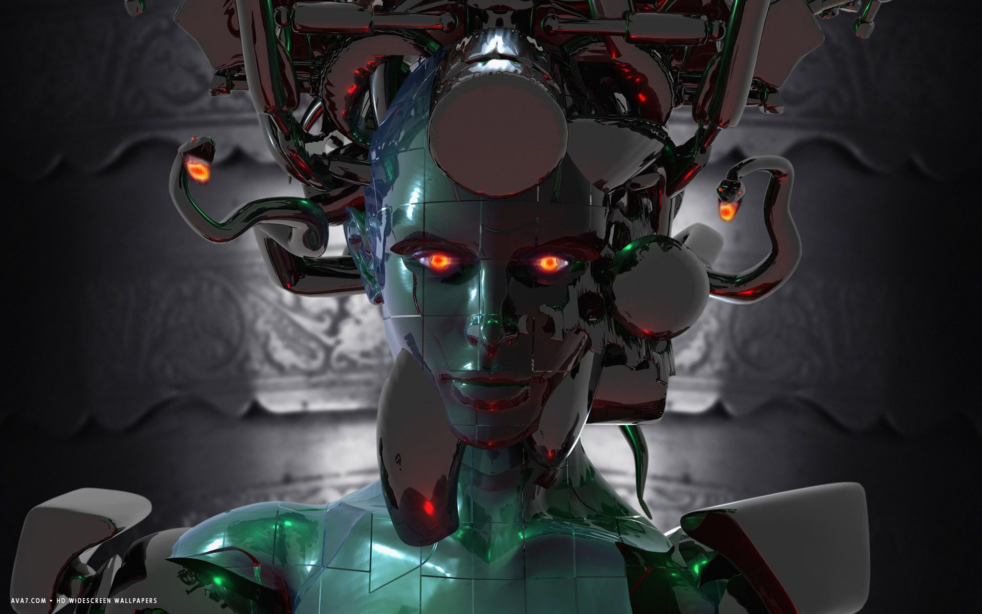 3D Cyborg Robot Alien Girl Red (1920×1200). Robot Wallpaper, HD Nature Wallpaper, Cyborg