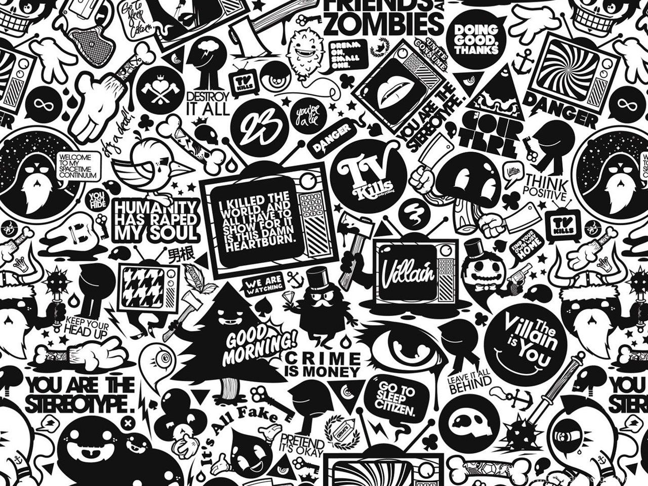 Black And White Collage, Vector, 1920x1080 HD Wallpaper And FREE. Desktop Background