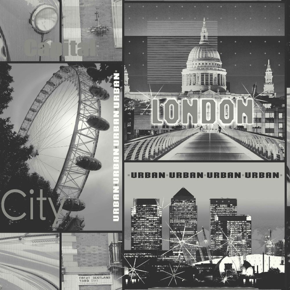 Collage London Black And White HD Wallpaper