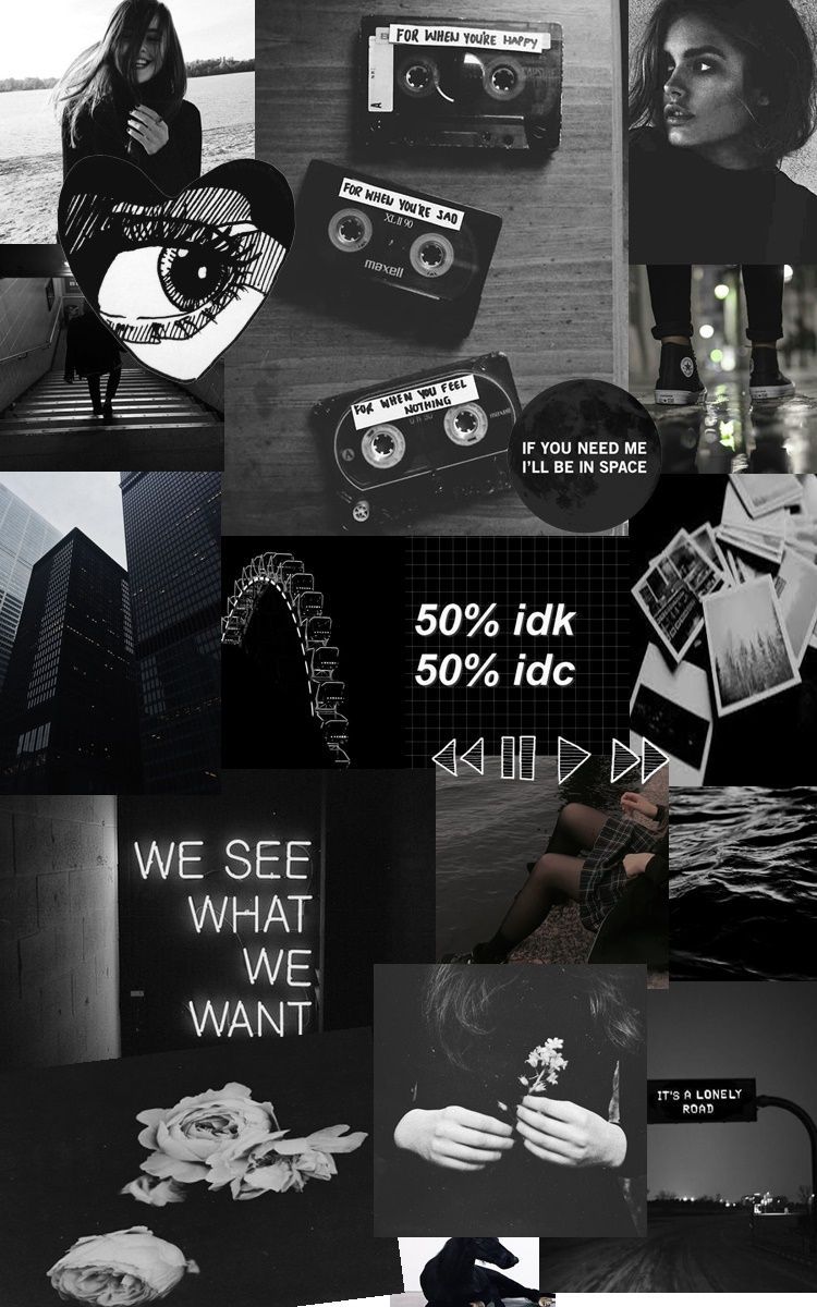Black Aesthetic Collage Wallpaper