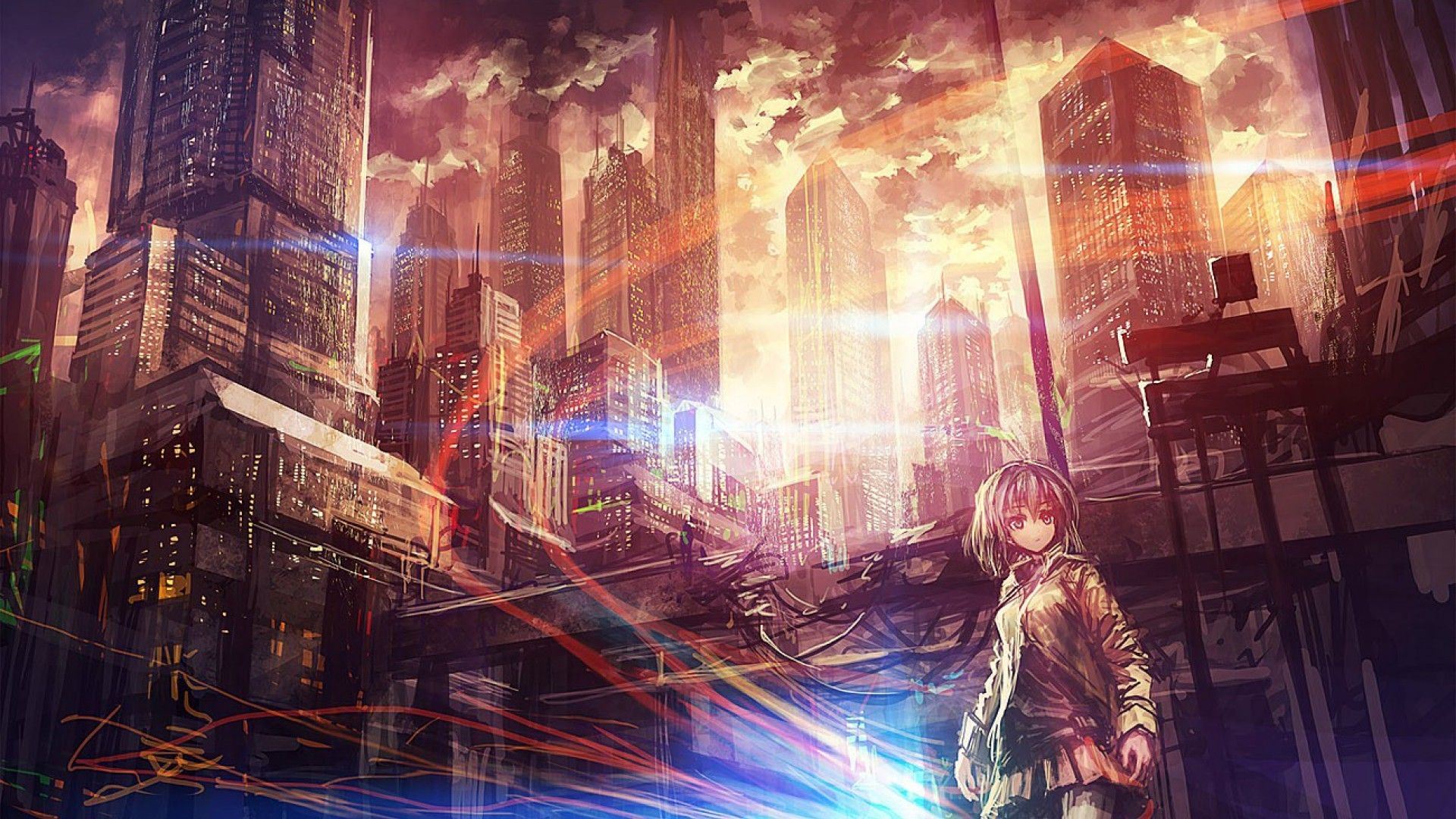 Dark Anime Scenery Wallpaper background picture