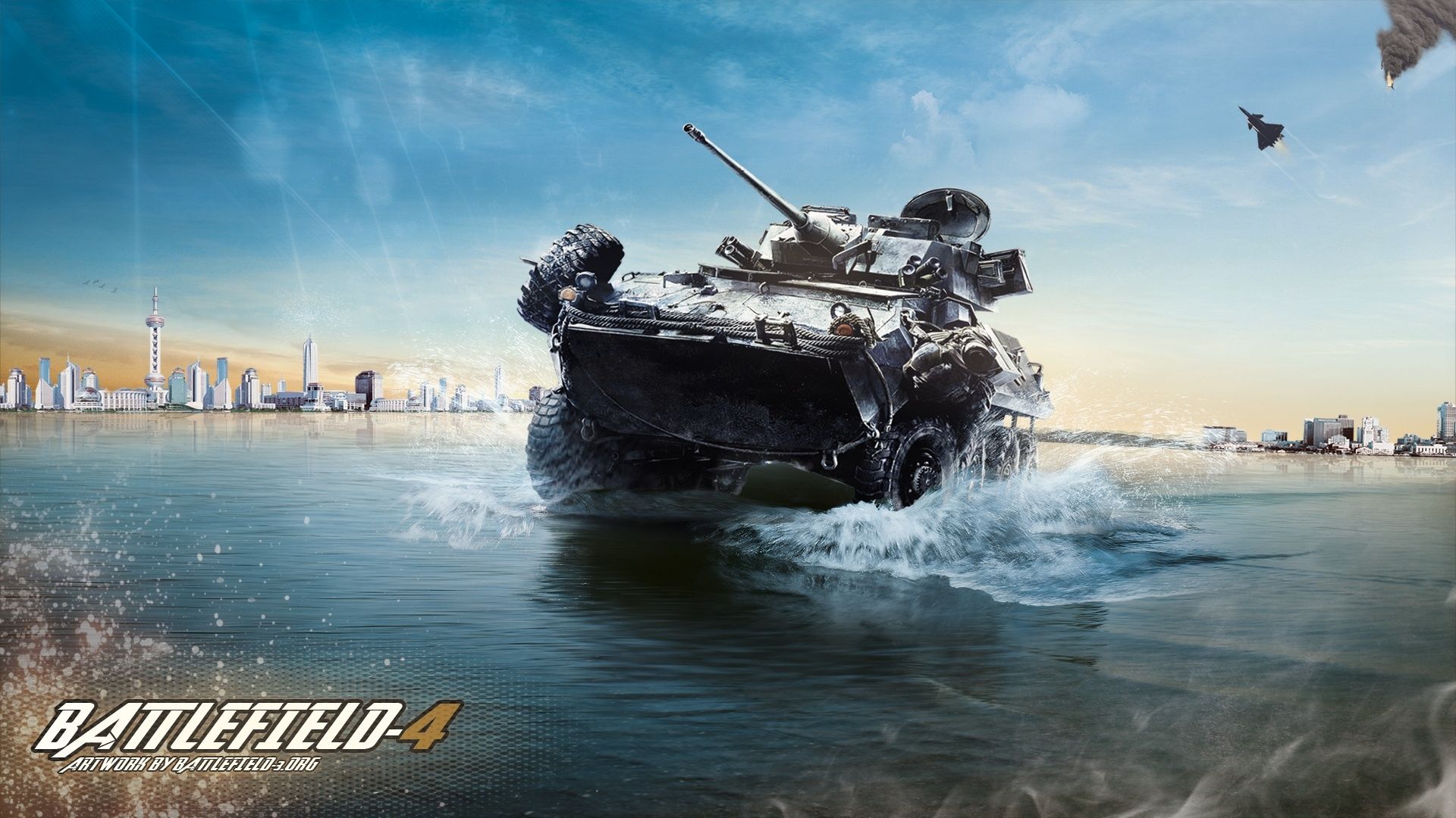 Wallpaper Battlefield armored vehicles ashore 1920x1080 Full HD 2K Picture, Image