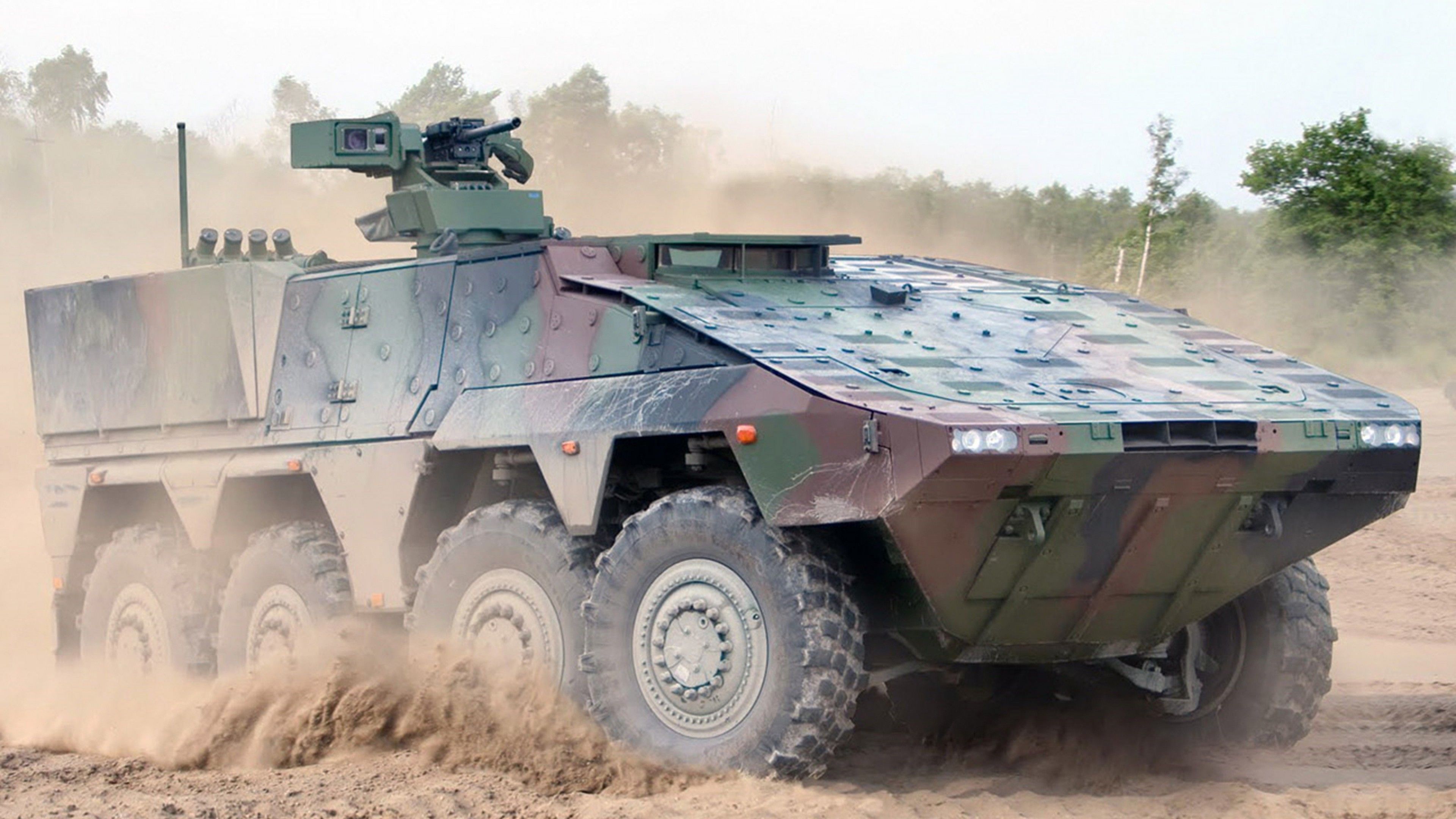 Wallpaper AFV, armoured fighting vehicle, GTK, Boxer, HK GMG, IFV, Bundeswehr, dust, Military