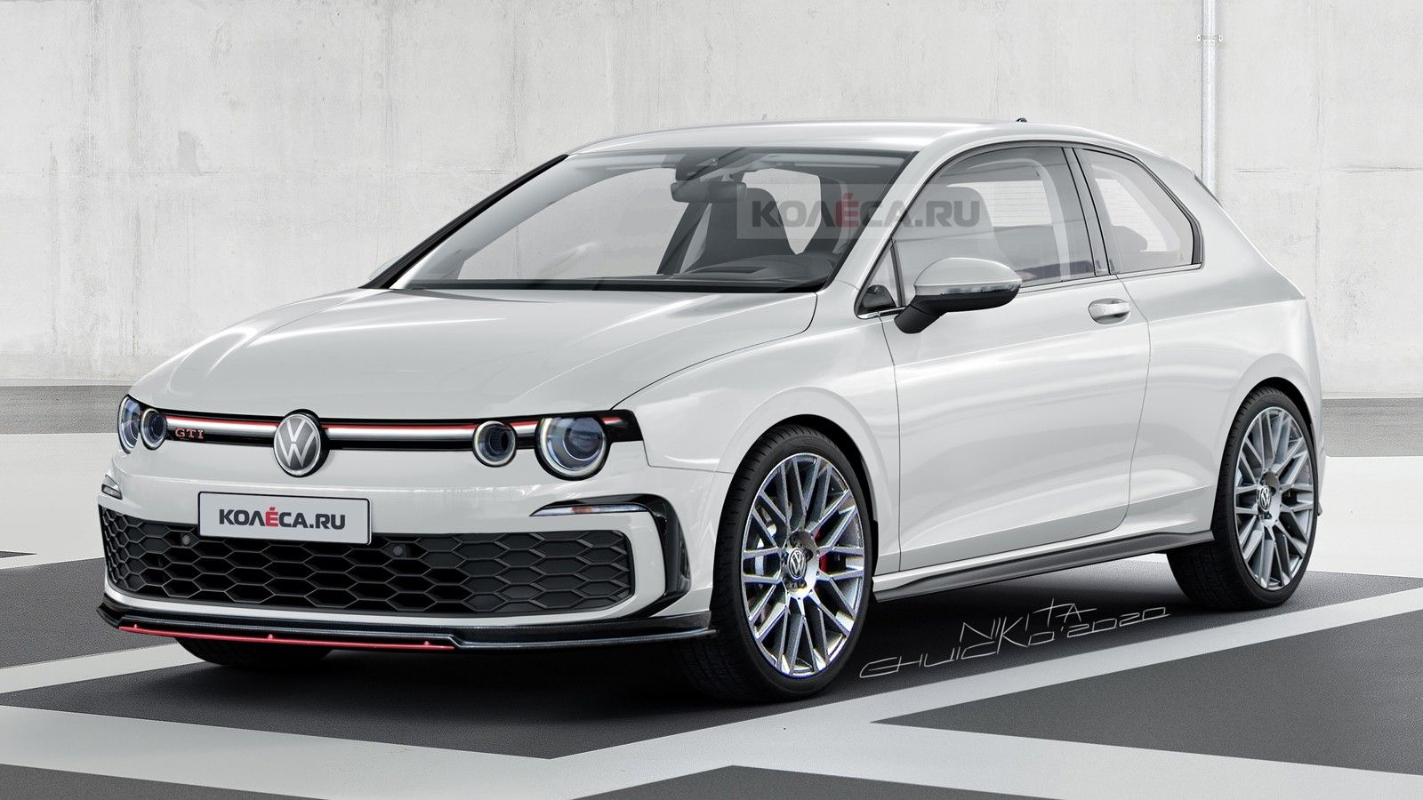Vintage 2021 VW Golf GTI Looks Like a Dodge Challenger Hot Hatch