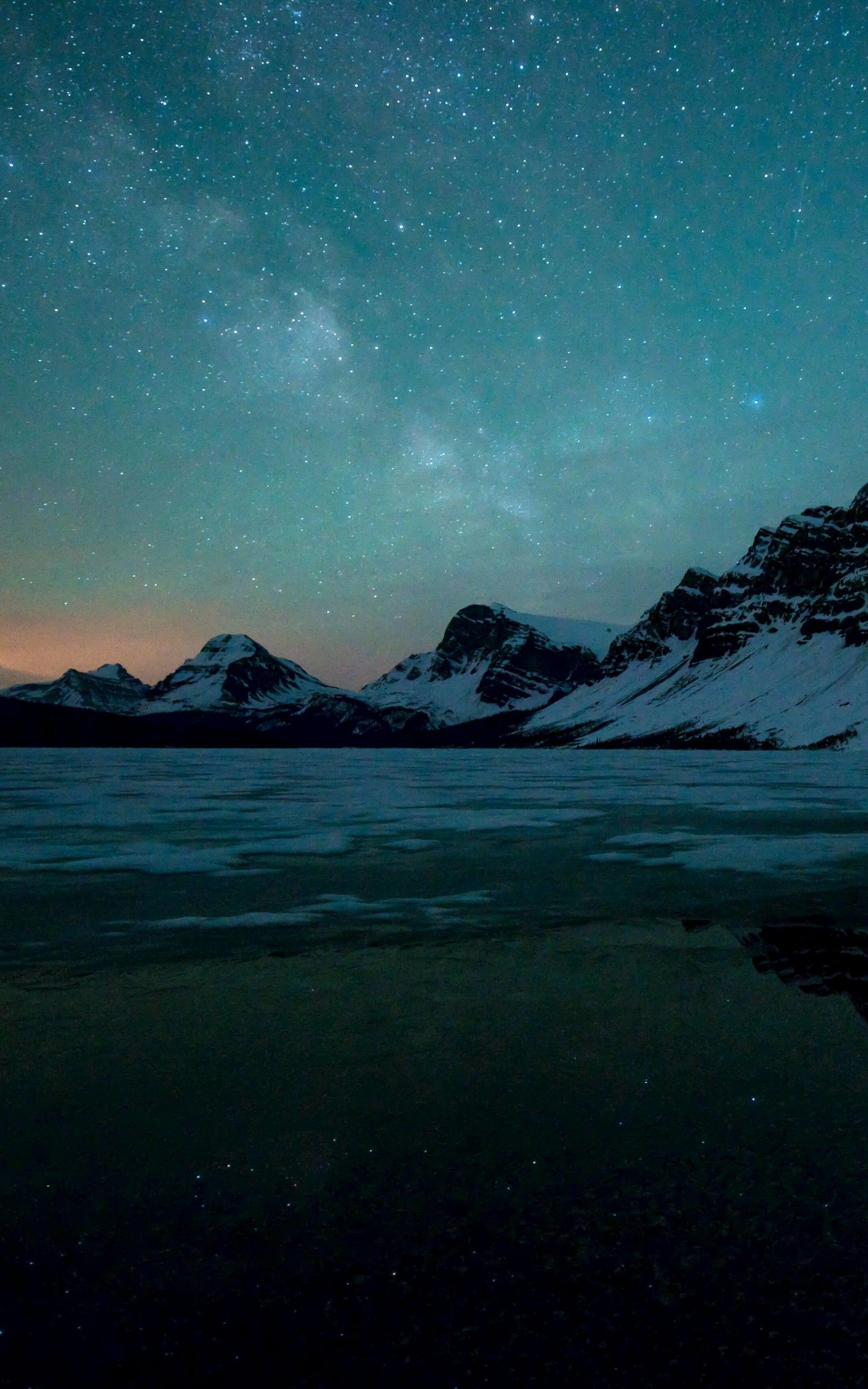 Milky Way Over Bow Lake, Alberta, Canada Wallpaper National Park HD Wallpaper