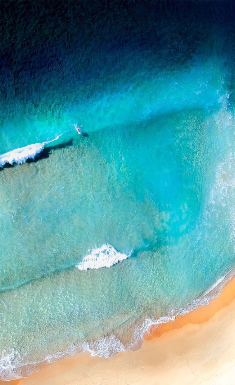 Turquoise Sea Peach Sand Beach iPhone wallpaper