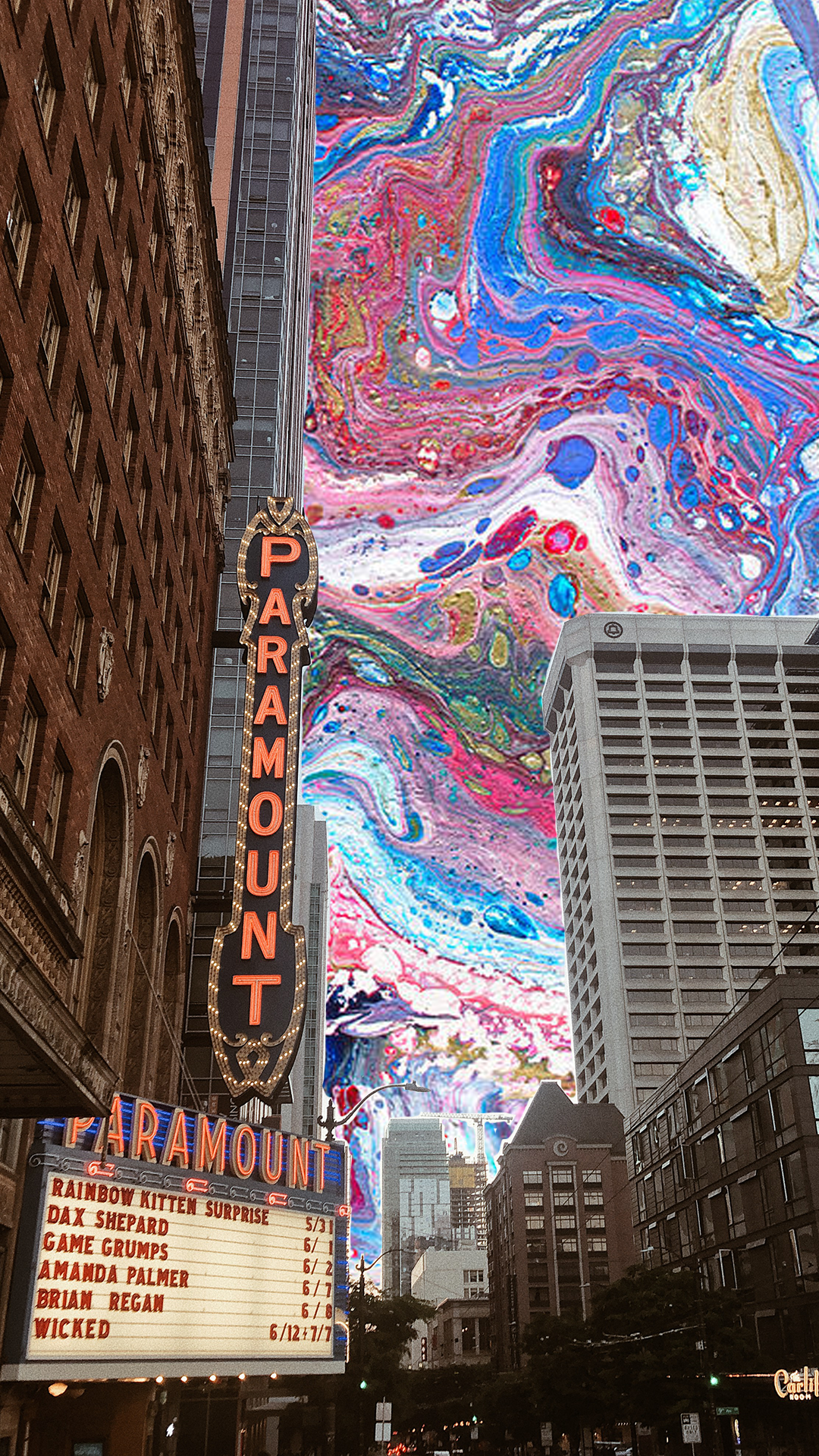 Rainbow Kitten Surprise Seattle WA Paramount Theater. Trippy photo, Trippy wallpaper, Aesthetic wallpaper
