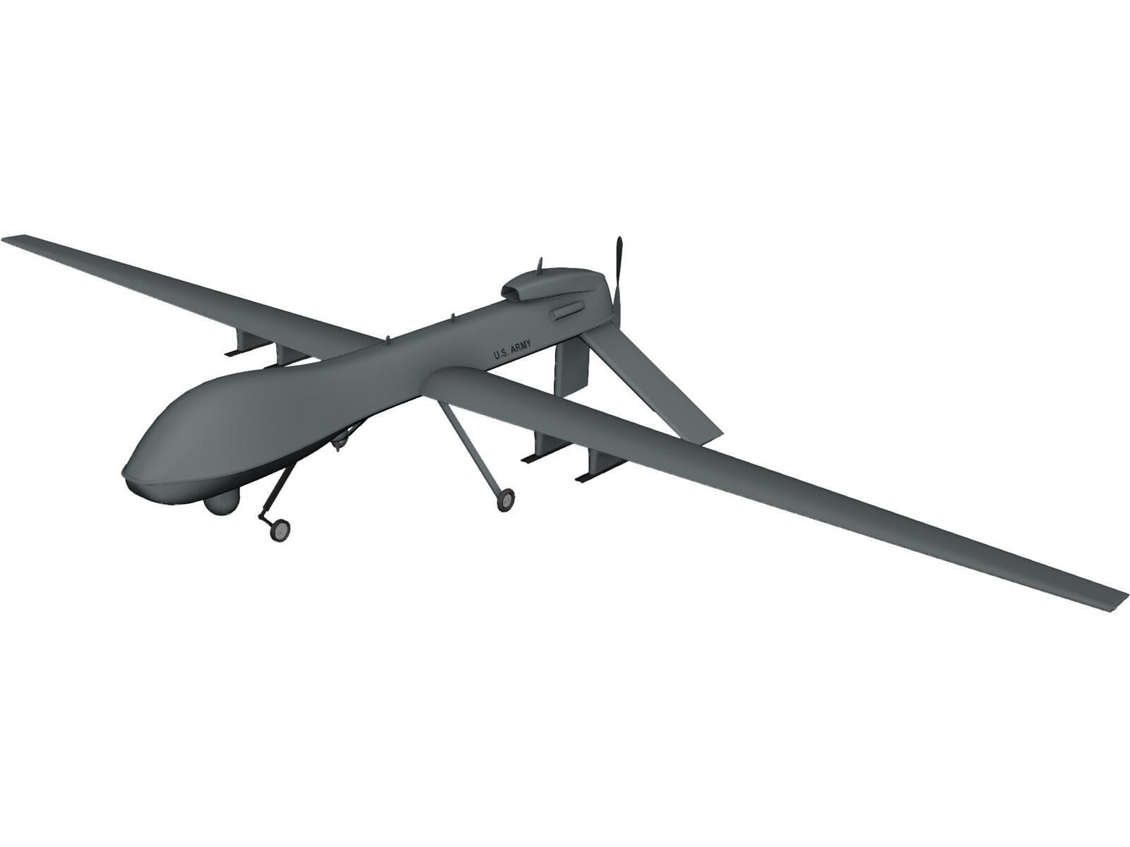 General Atomics MQ 1C Sky Warrior UAV 3D Model CAD Browser