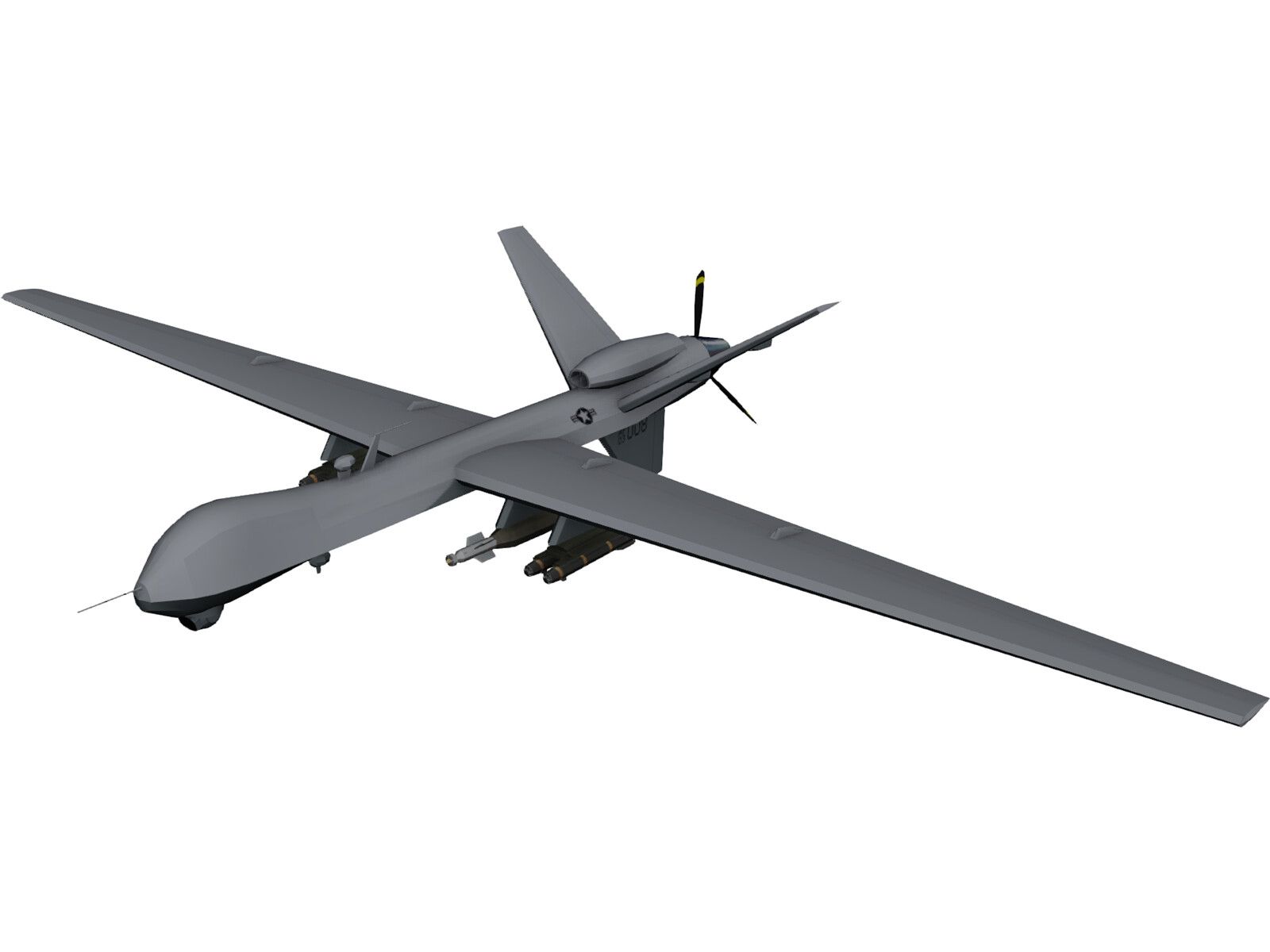 General Atomics MQ 9 Reaper UAV Drone 3D Model CAD Browser