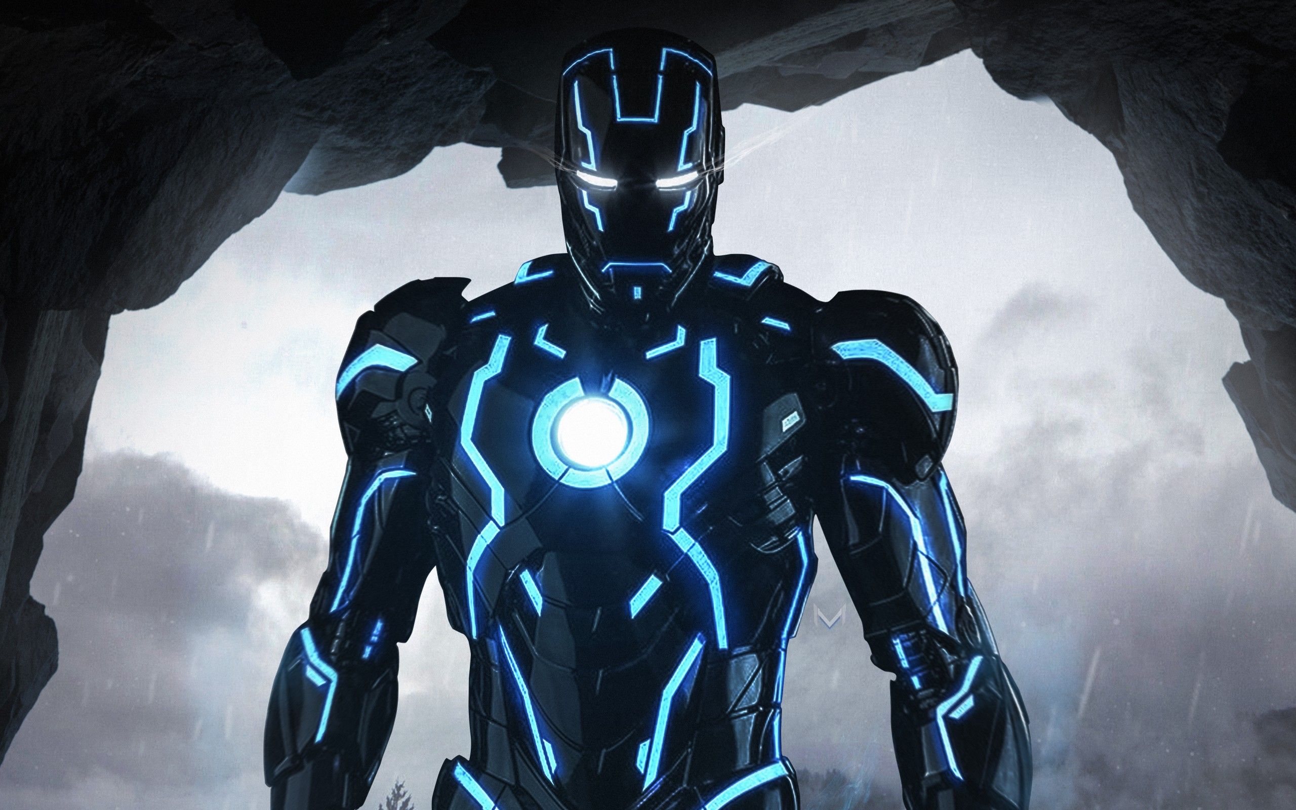 Neon Iron Man 4K Wallpaper