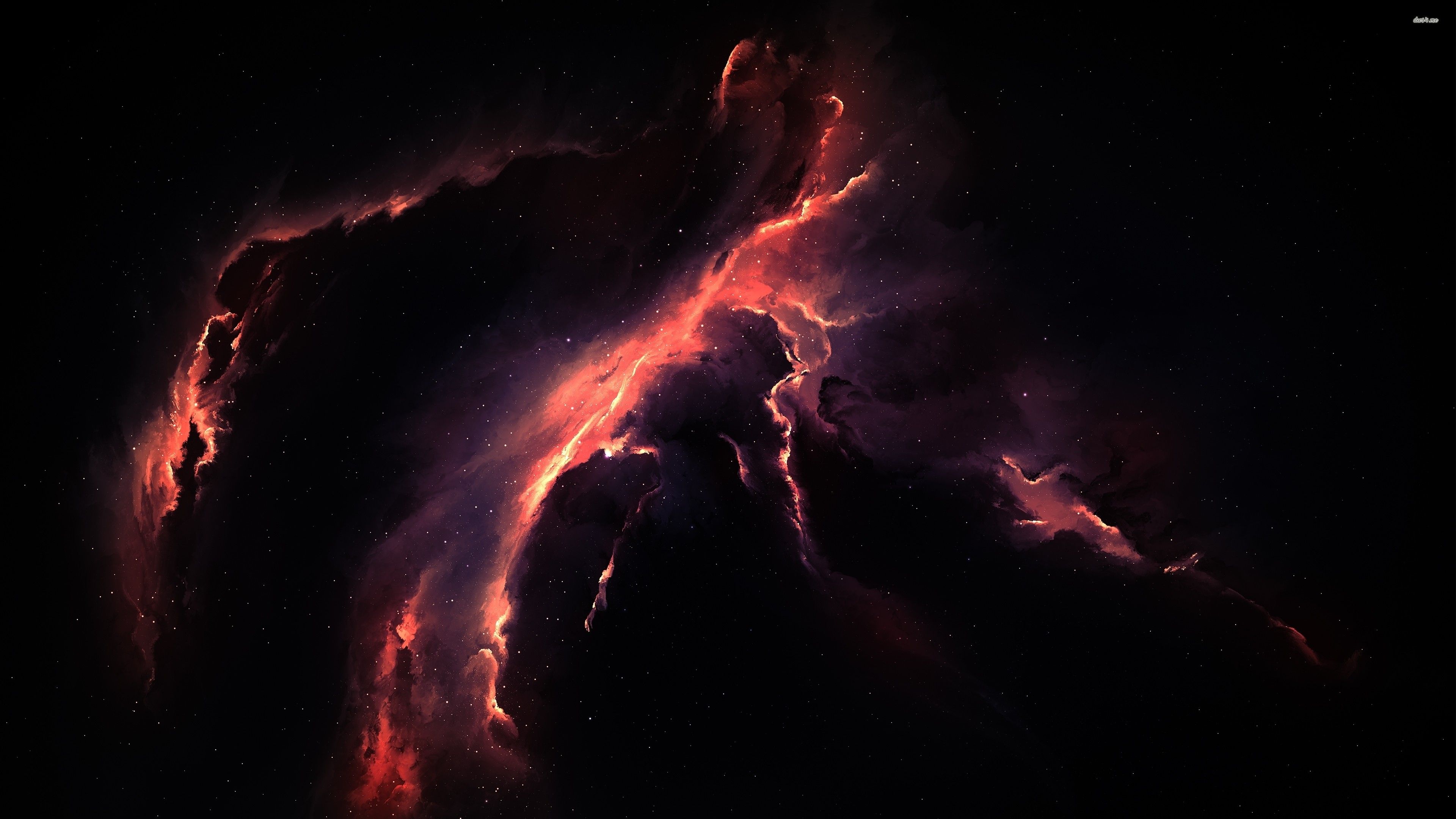 Res: 3840x Red nebula shining in the dark space. Nebula wallpaper, Cloud artwork, Desktop wallpaper