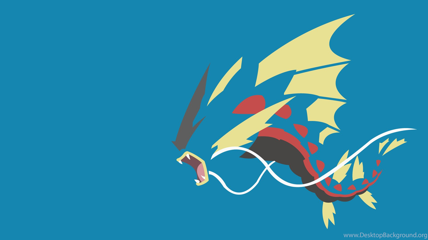 Gyarados, Anime, Minimalism, Blue Background HD Wallpaper Desktop Background