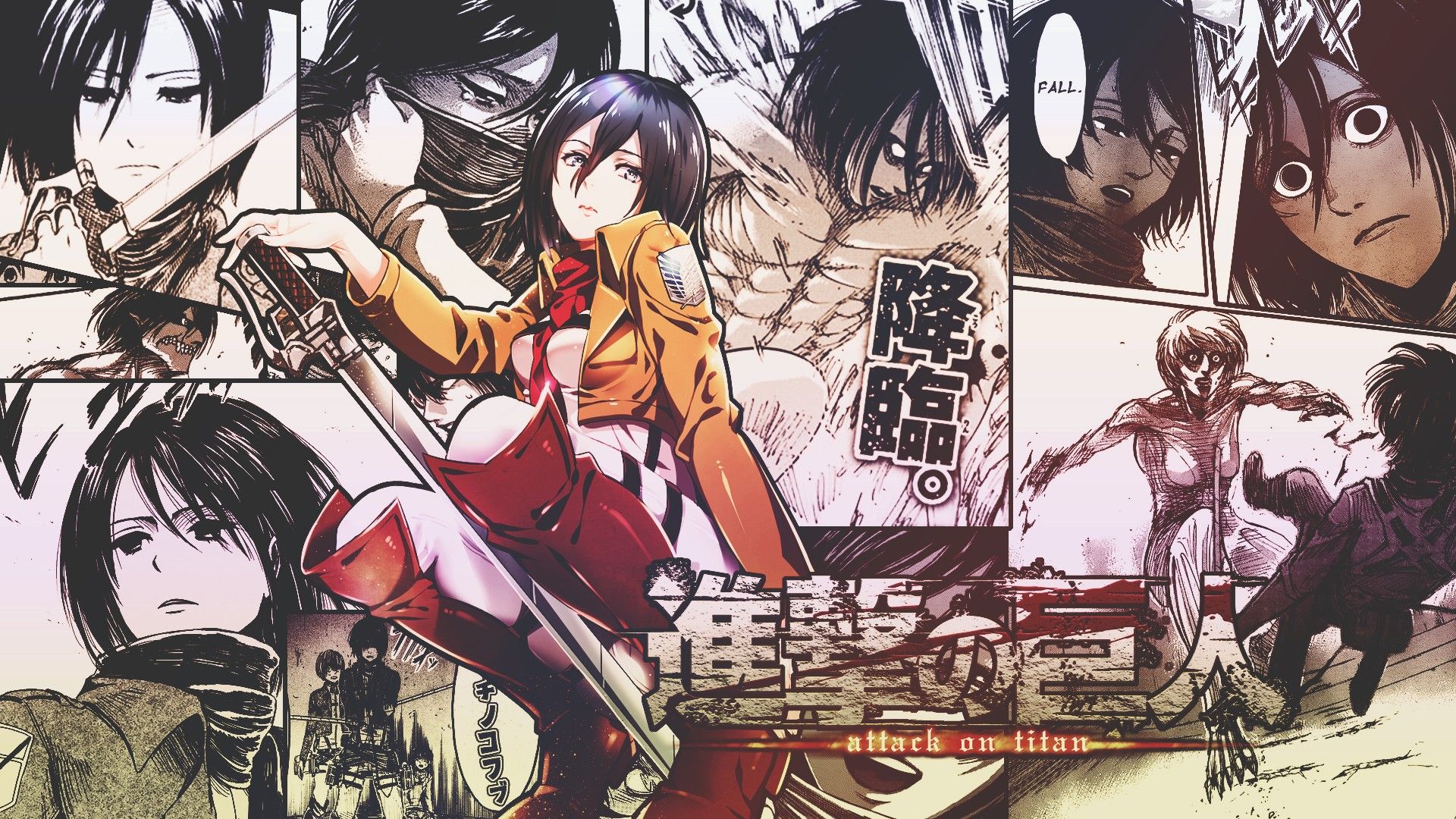 Shingeki No Kyojin Mikasa Ackerman Anime Girls Manga Wallpaper:1920x1080