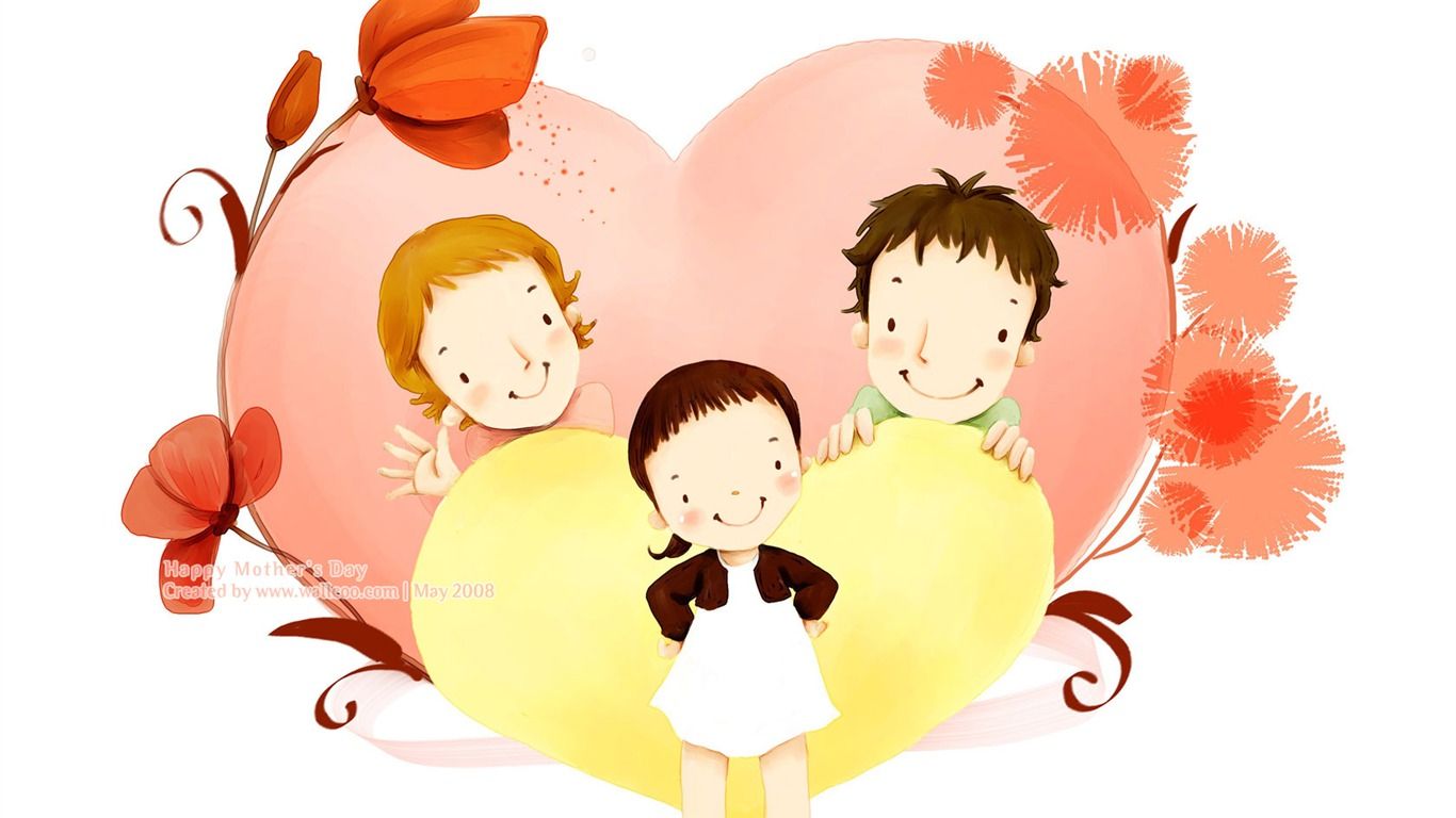 Happy family love Art illustration for Mothers day