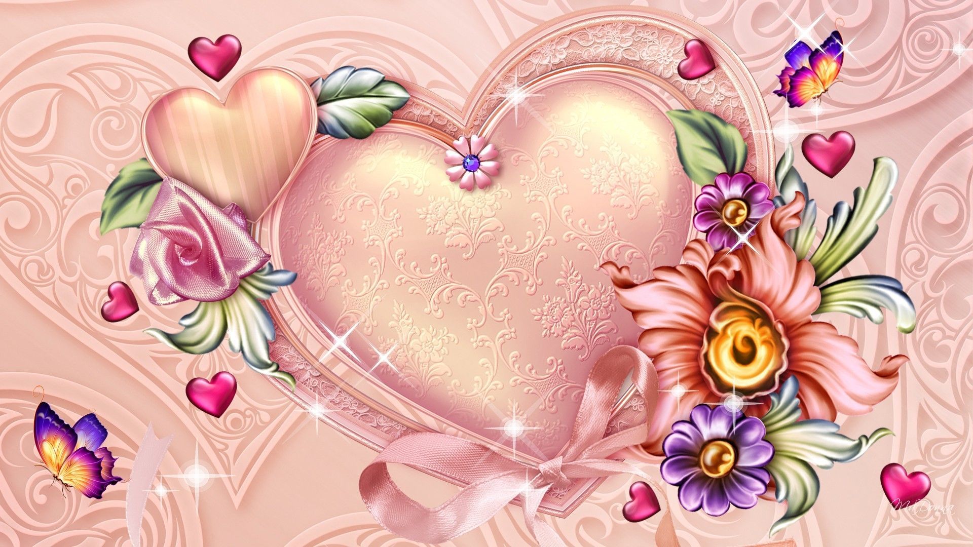 flower pink valentines papillon abstract flowers floral romantic butterflies day heart romance b. Cover pics for facebook, Abstract flowers, Facebook cover image