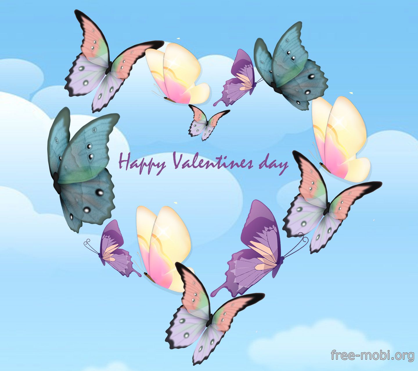 Happy Valentines day butterflies, download for free
