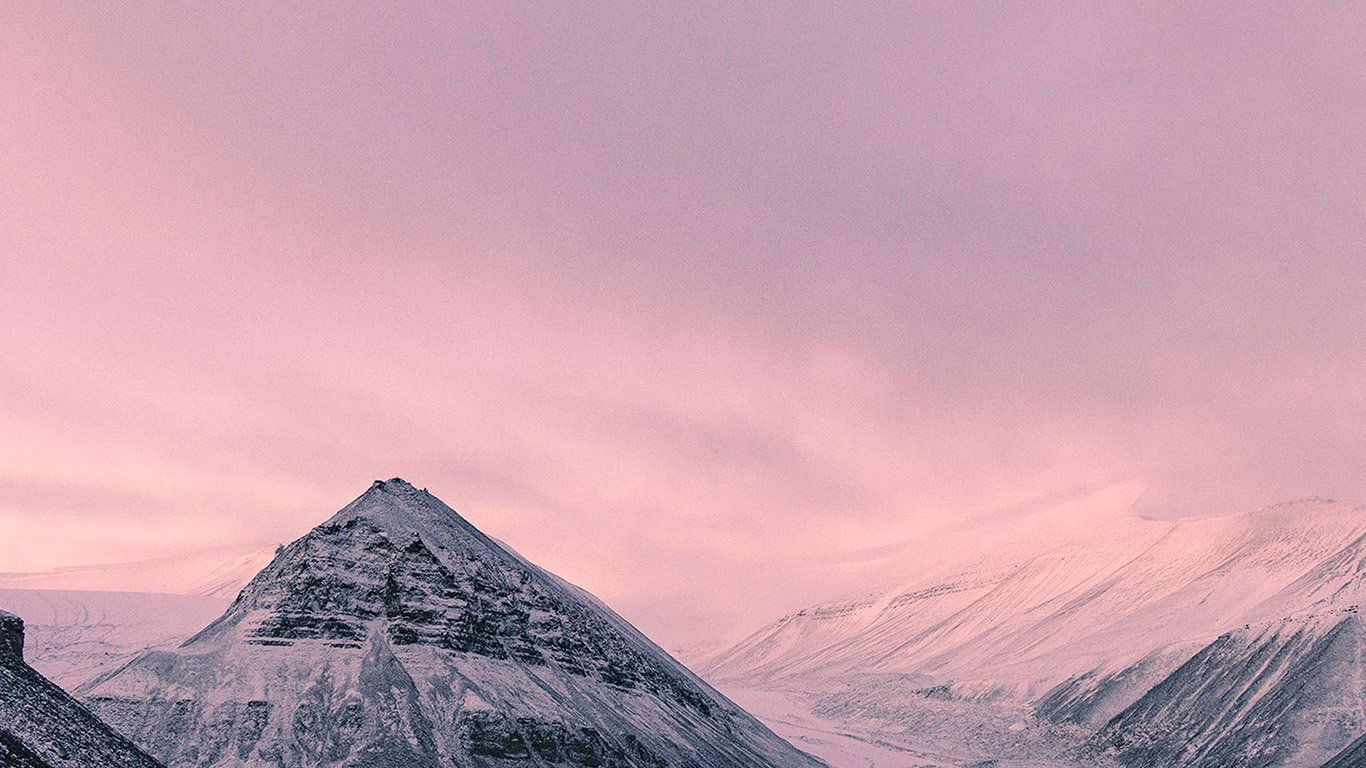 wallpaper for desktop, laptop. snow winter moon mountain nature pink
