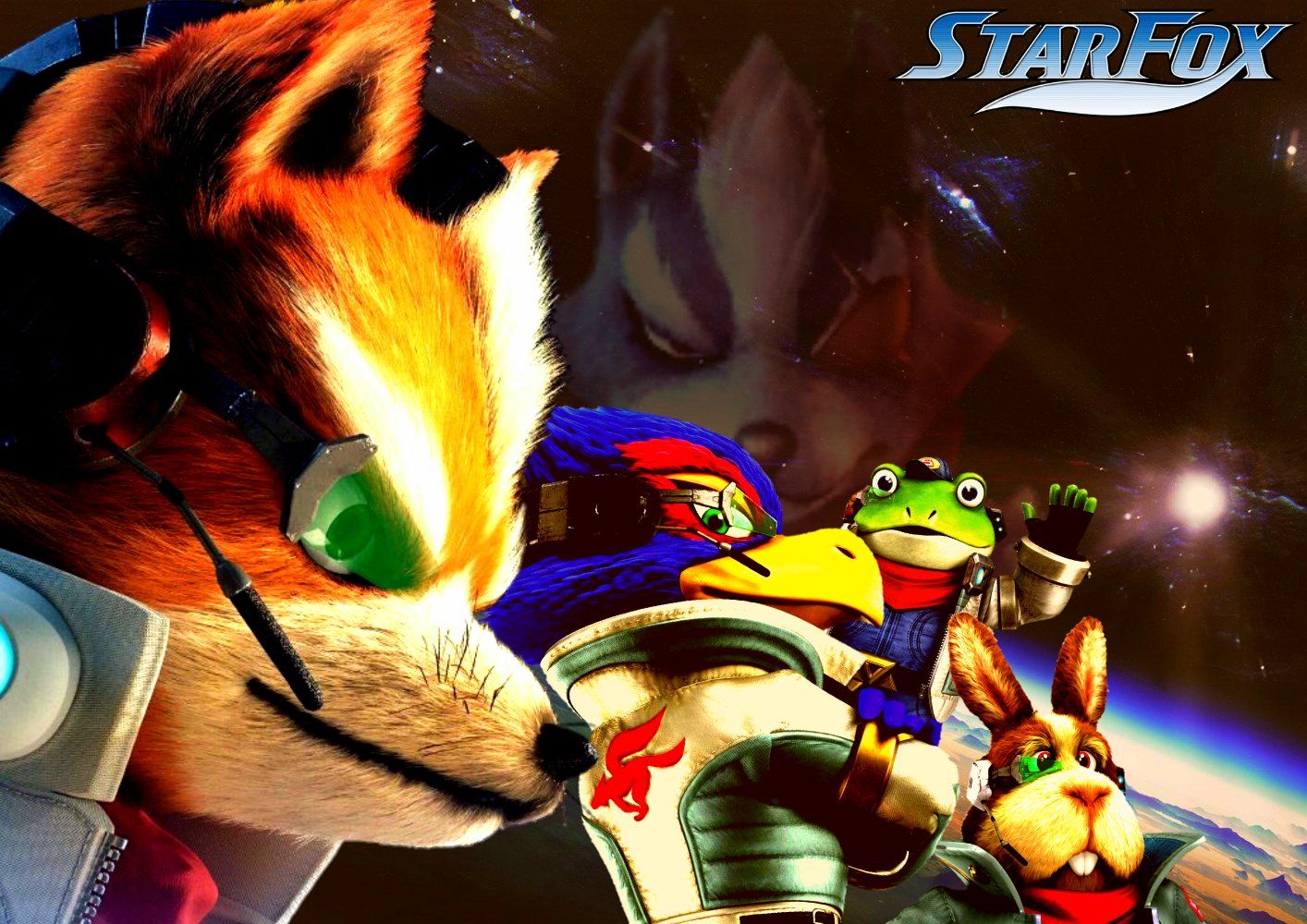Mighty Bowser 64'll seemed to enjoy my last wallpaper I reposted here, so here's my other 2. On the left, we have the Star Fox Team, and the right we have Andross and Planet Venom. Wallpaper made by me. #starfox #Nintendo #wallpaper
