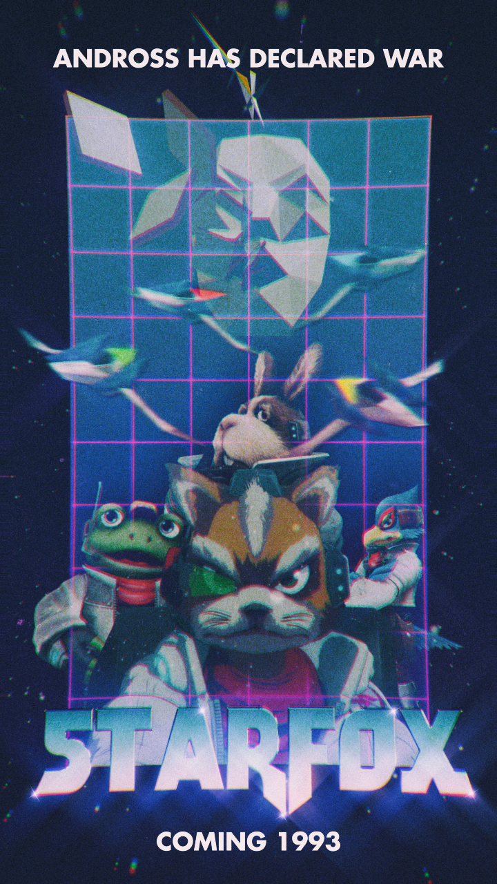 I made a retro styled Star Fox poster.. Fox poster, Star fox, Fox mccloud