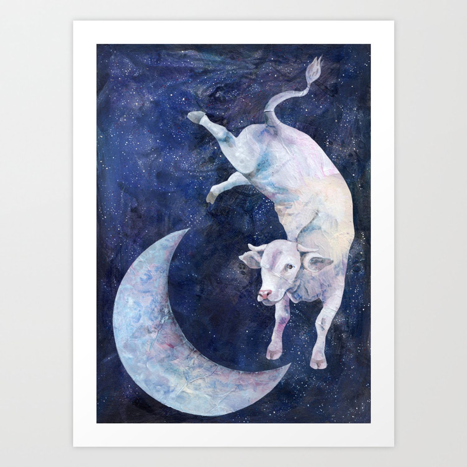 The Cow Jumped Over The Moon Art Print
