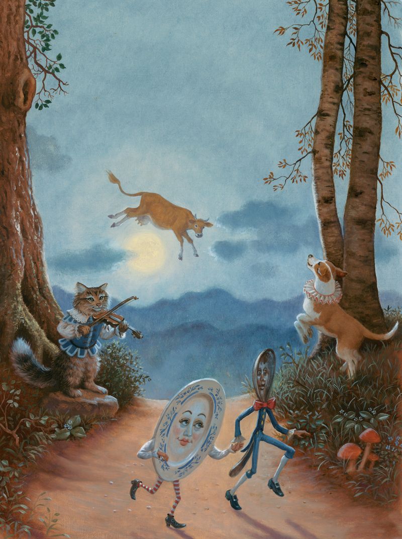 Ruth Sanderson. Golden Wood Studio. Nursery rhyme art, Hey diddle diddle, Fairytale art