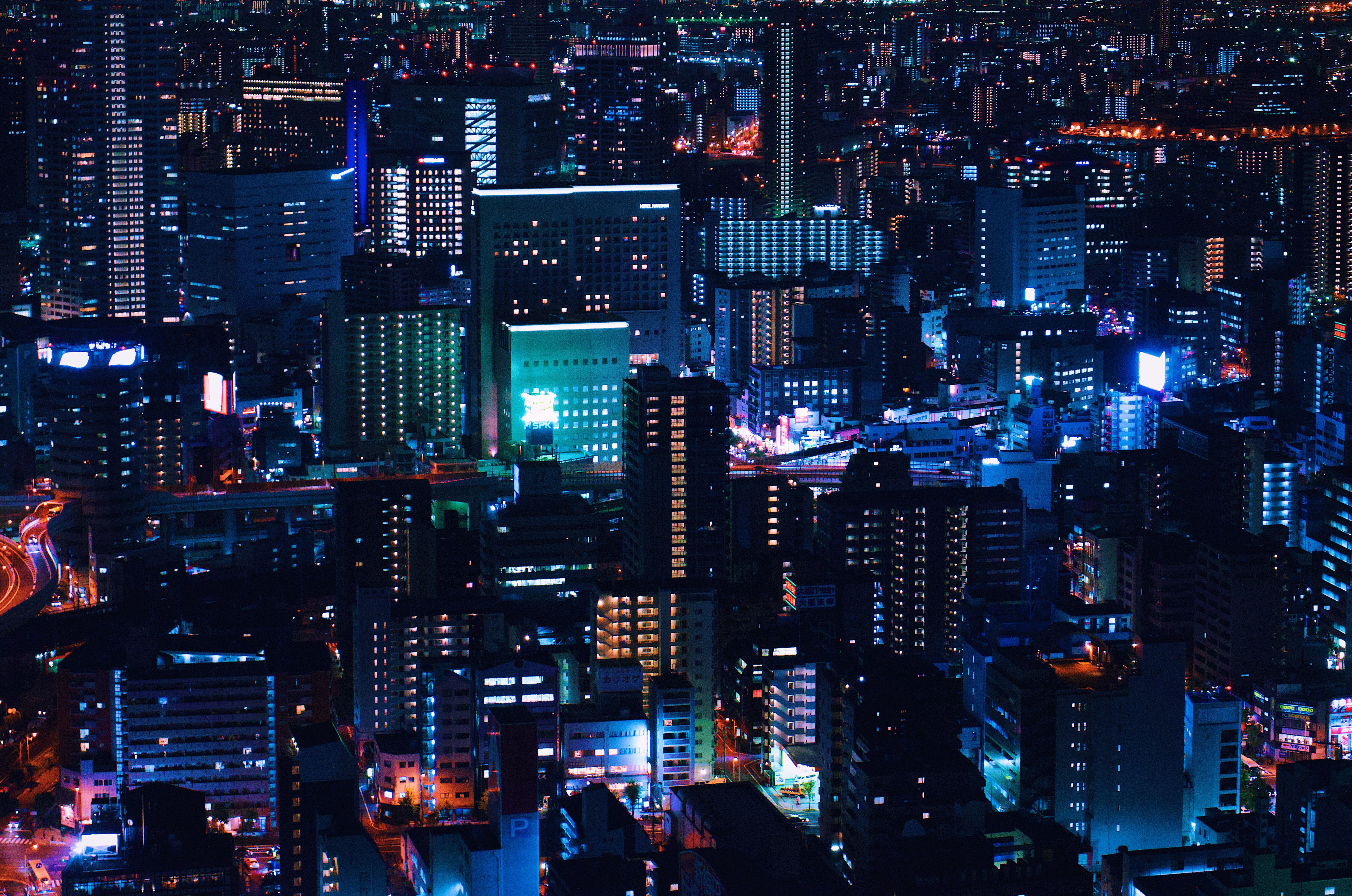 Urban Night City Down Town 5k 1600x900 Resolution HD 4k Wallpaper, Image, Background, Photo and Picture