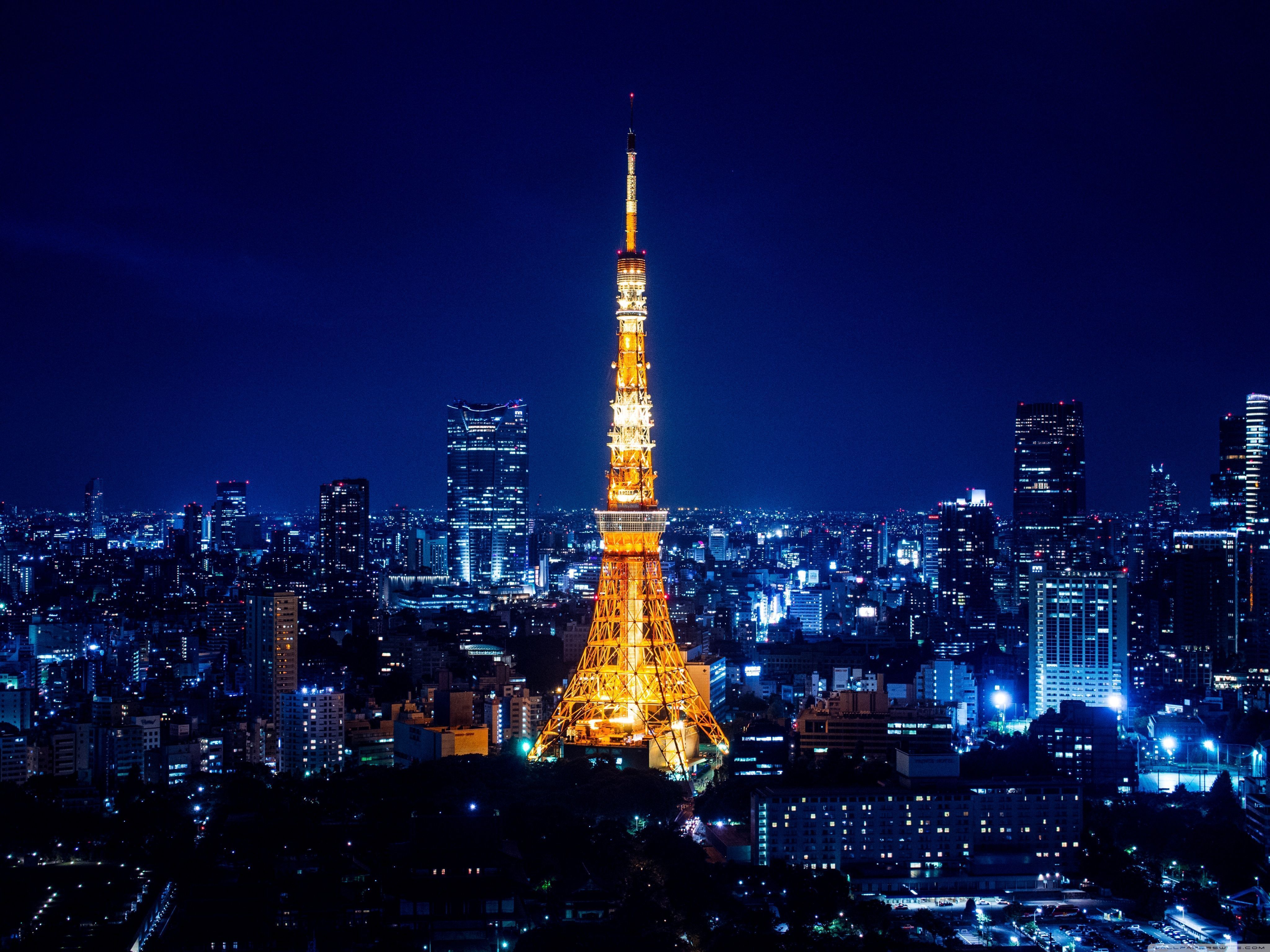 Night city, Lights, Tokyo tower, Big town wallpaper and image