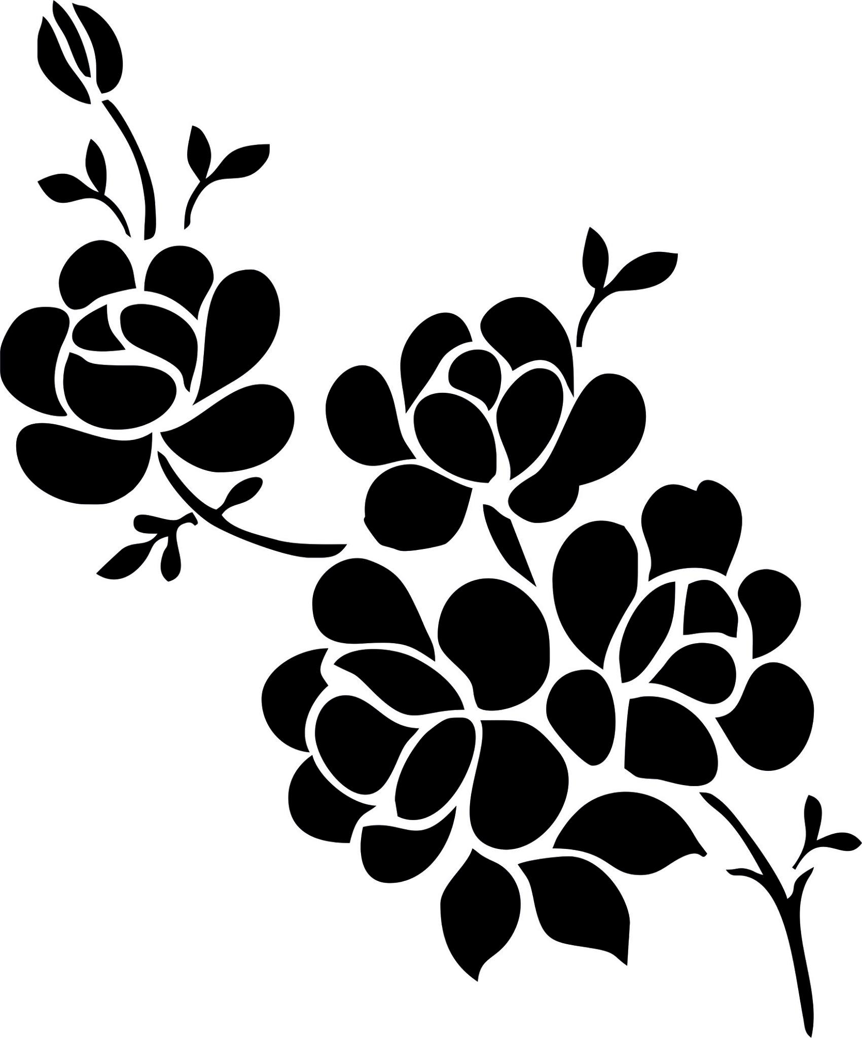 Elegant Black And White Flower Vector Art jpg Image Free Download.