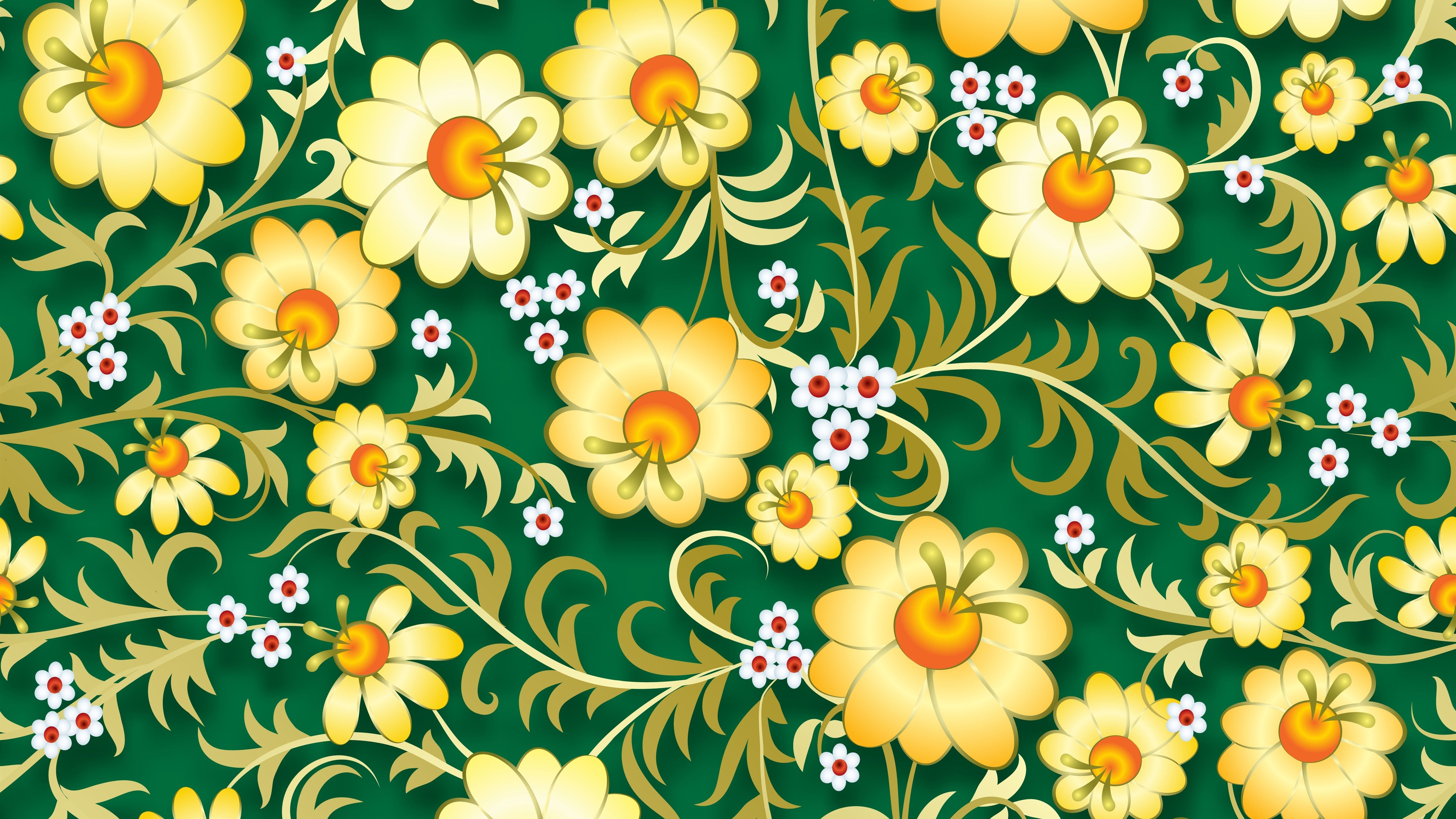 Wallpaper Vector flowers background 5120x2880 UHD 5K Picture, Image