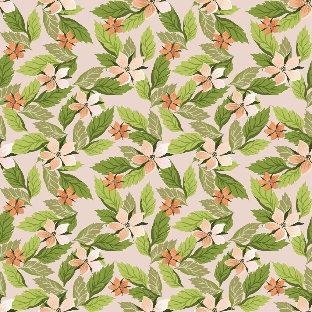 Flowers Wallpaper Pattern Vector Art & Graphics