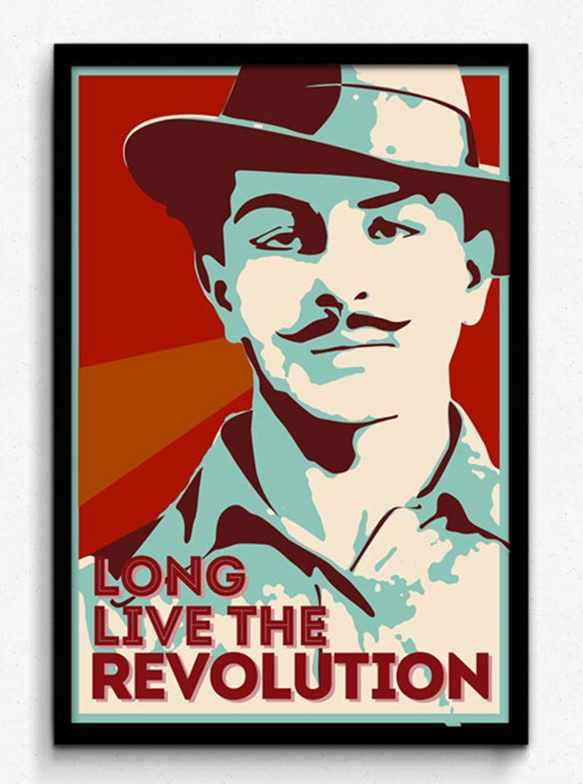Seven Rays Bhagat Singh Live The Revolution Small Poster For Room Home Office Size 12 X 18 Inches: Amazon.in: Home & Kitchen