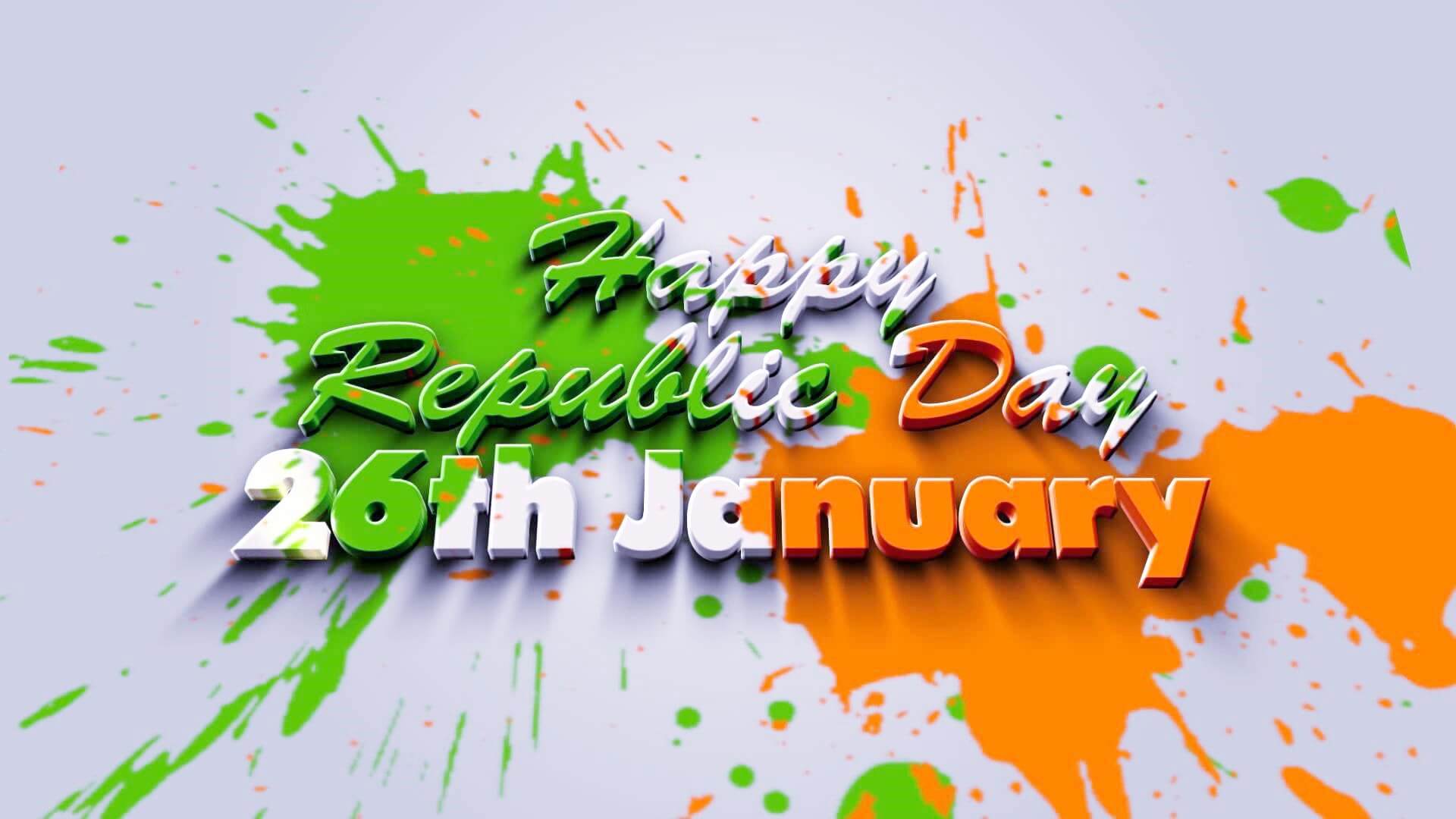 Happy Republic Day India Colorful Greetings 26th January HD Wallpaper