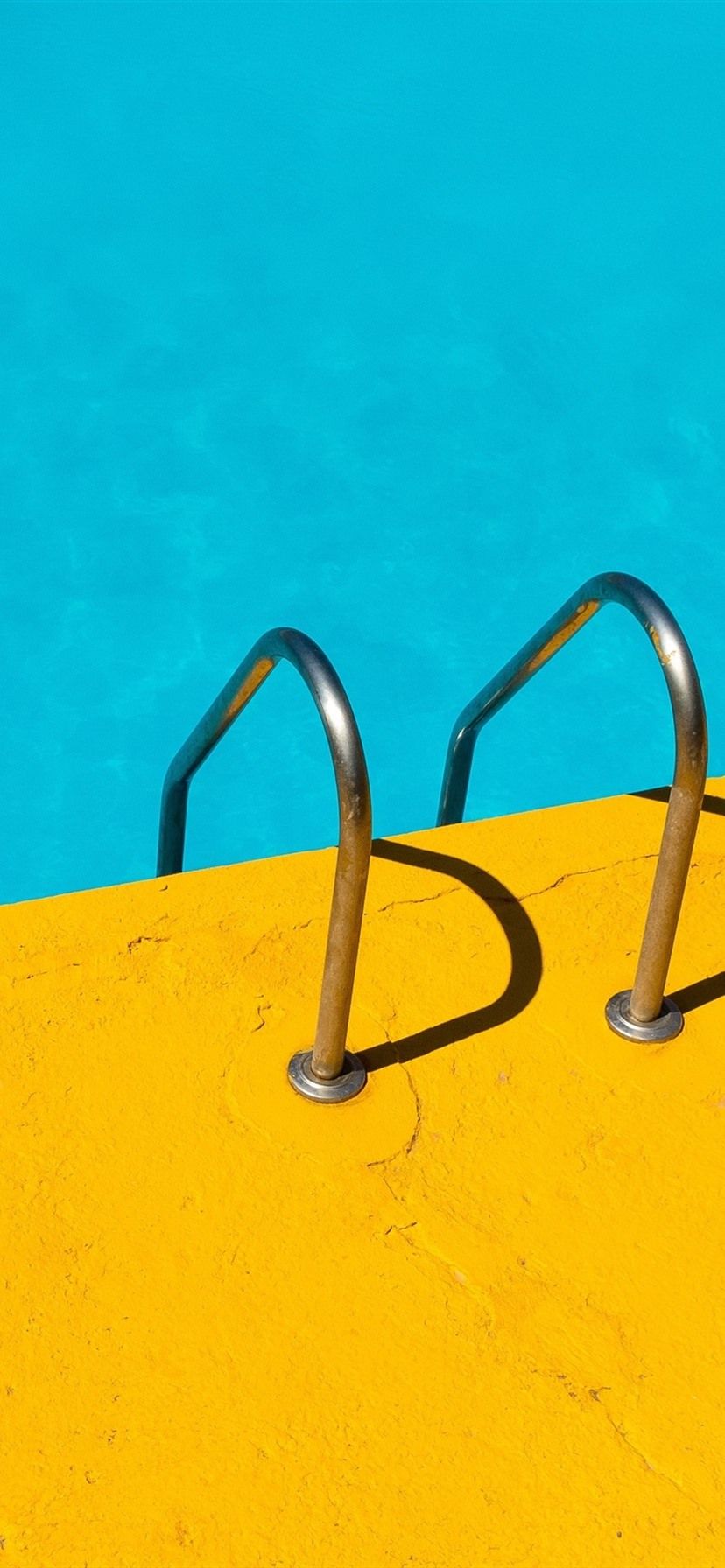 Handrail, Swim Pool, Blue And Yellow 1080x1920 IPhone 8 7 6 6S Plus Wallpaper, Background, Picture, Image
