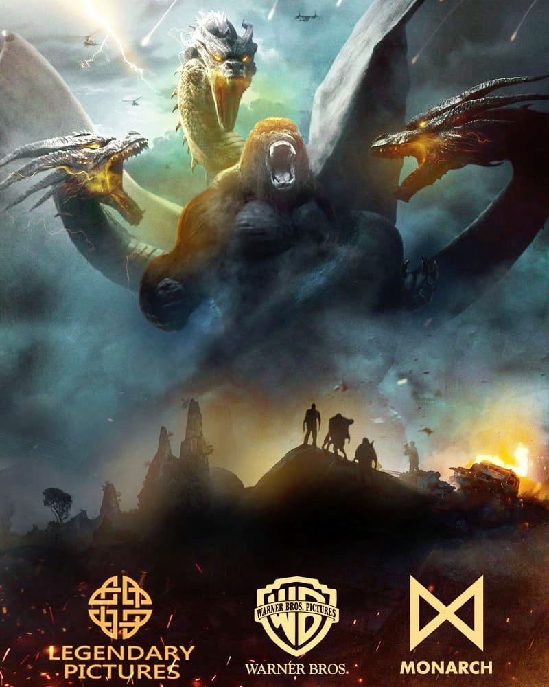 Kong battles King Ghidorah in epic new Godzilla vs. Kong fan artwork! News #GodzillaVsKong