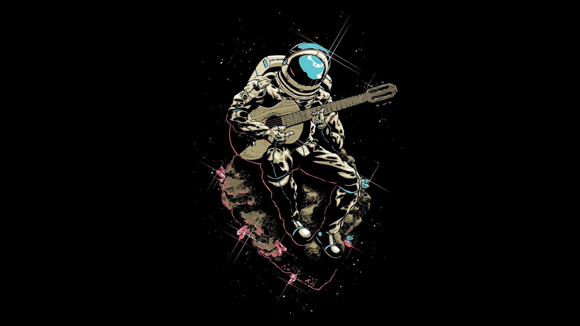 digital art, #men, #Cosmonaut, #astronauts, #helmets, #space suit, #guitars, #playing, #music, #m. Astronaut wallpaper, 4k wallpaper for mobile, Astronaut tattoo