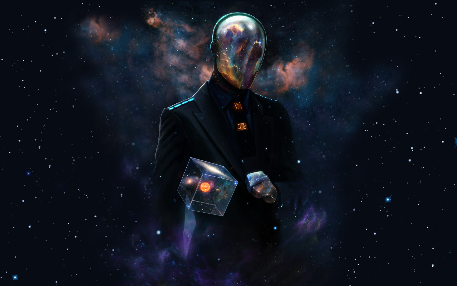 Outer space futuristic galaxies suit spaceman artwork alien wallpaperx1200