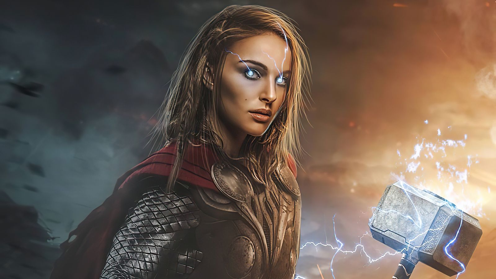 Lady Thor Love And Thunder 4k 2021 1600x900 Resolution HD 4k Wallpaper, Image, Background, Photo and Picture