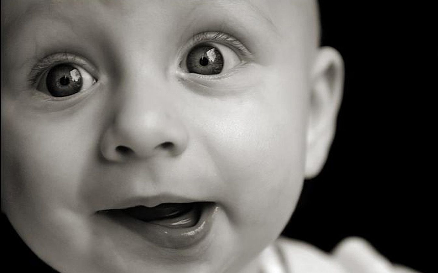 Black And White Face Of Baby Wallpaper & Background Download