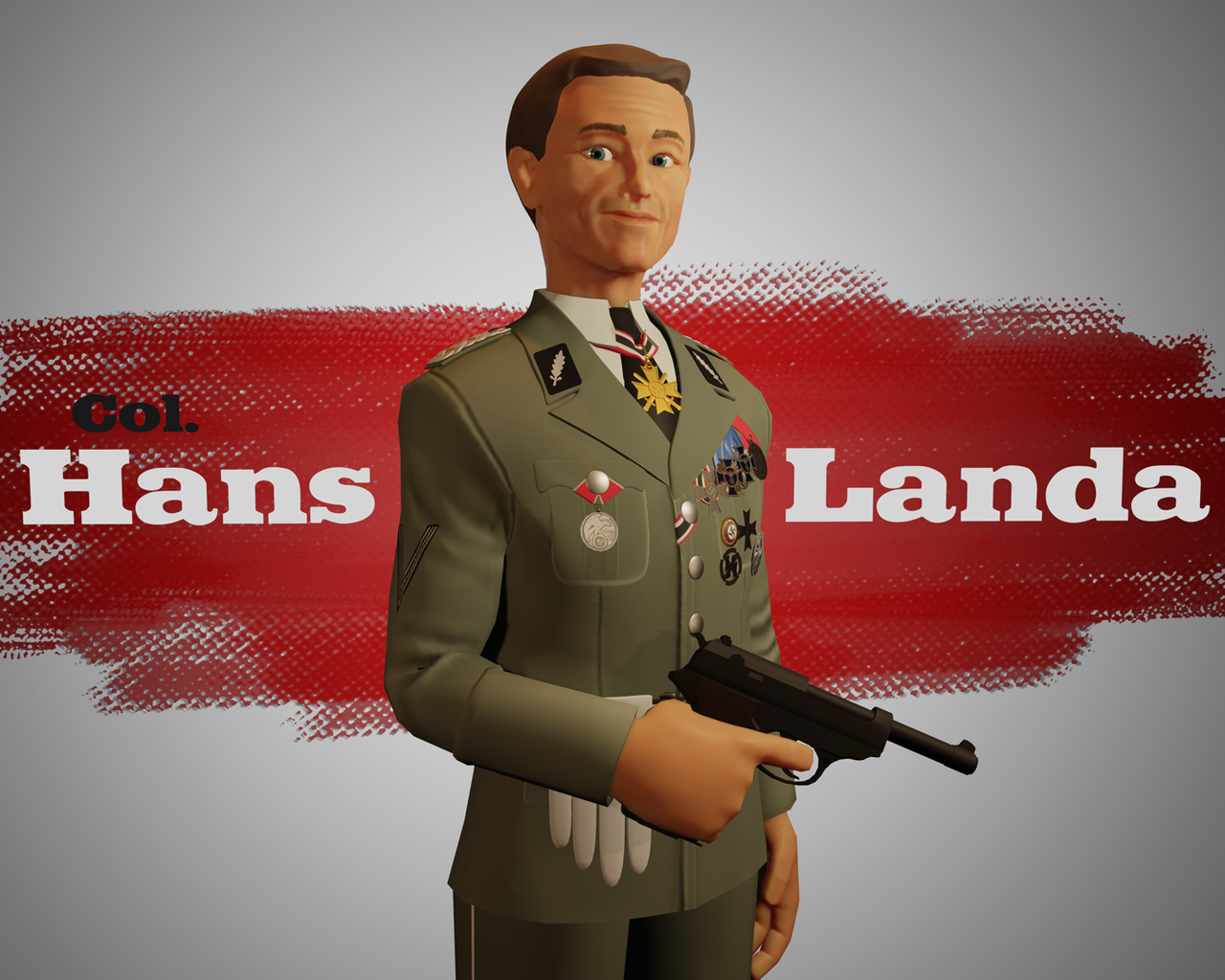 3D Character Fanart: Hans Landa from Inglourious Basterds