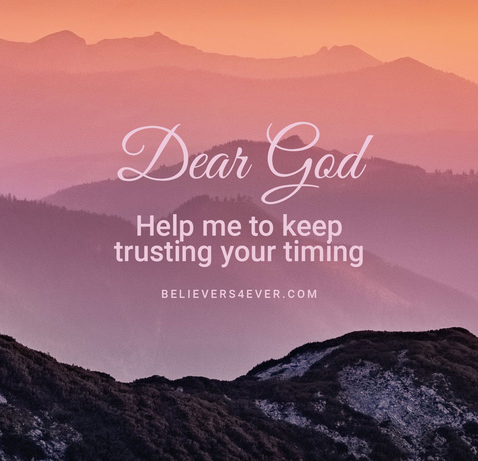 Dear God, help me to keep trusting your timing. Christian inspirational wall art, Dear god, I love you god