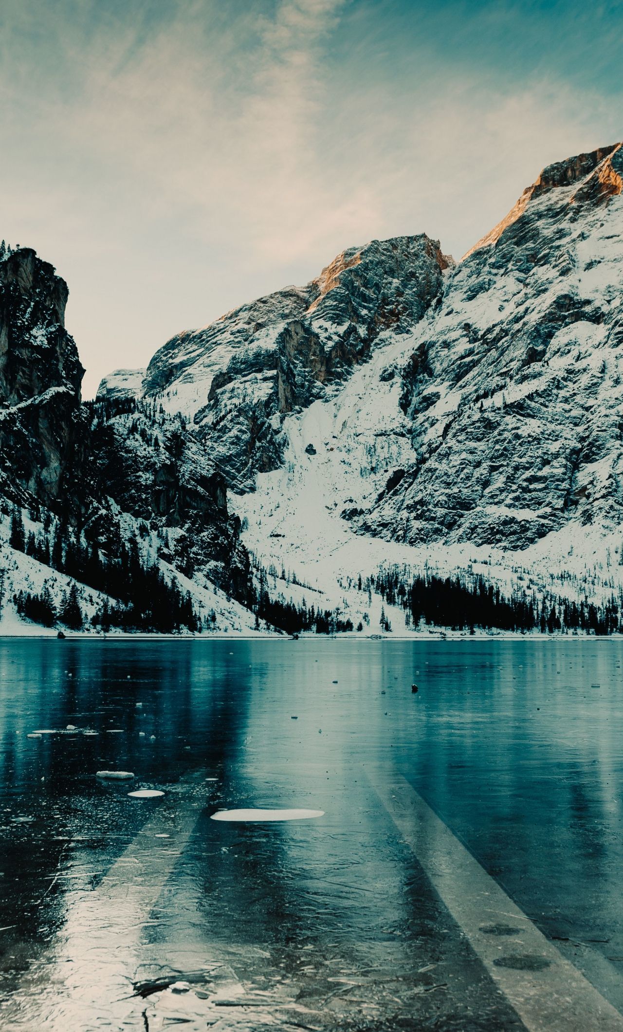 Download 1280x2120 wallpaper winter, mountains, floating ice, lake, nature, iphone 6 plus, 1280x2120 HD image, background, 9598