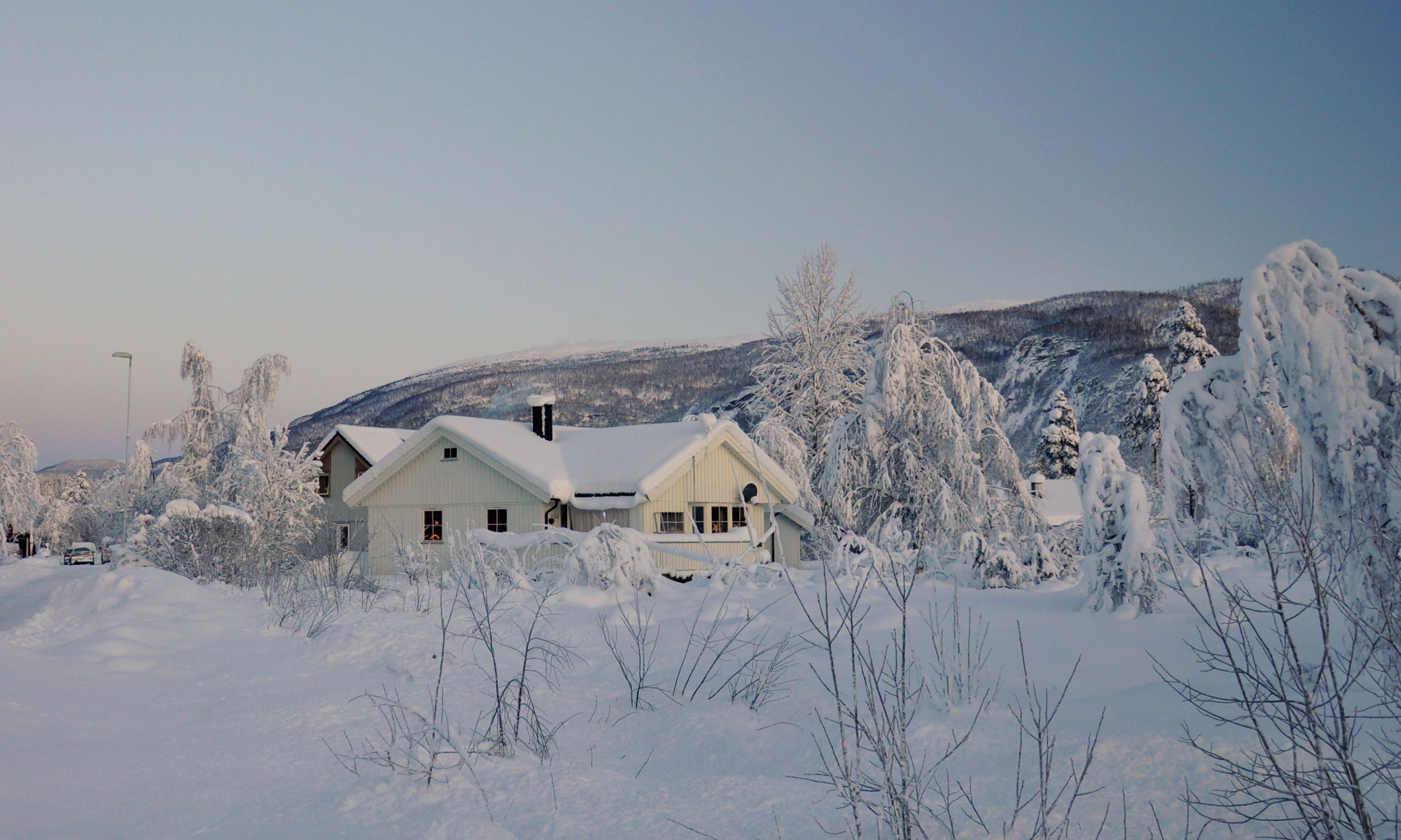Photos Norway Rokland Winter Snow Houses Cities Small 3000x1800