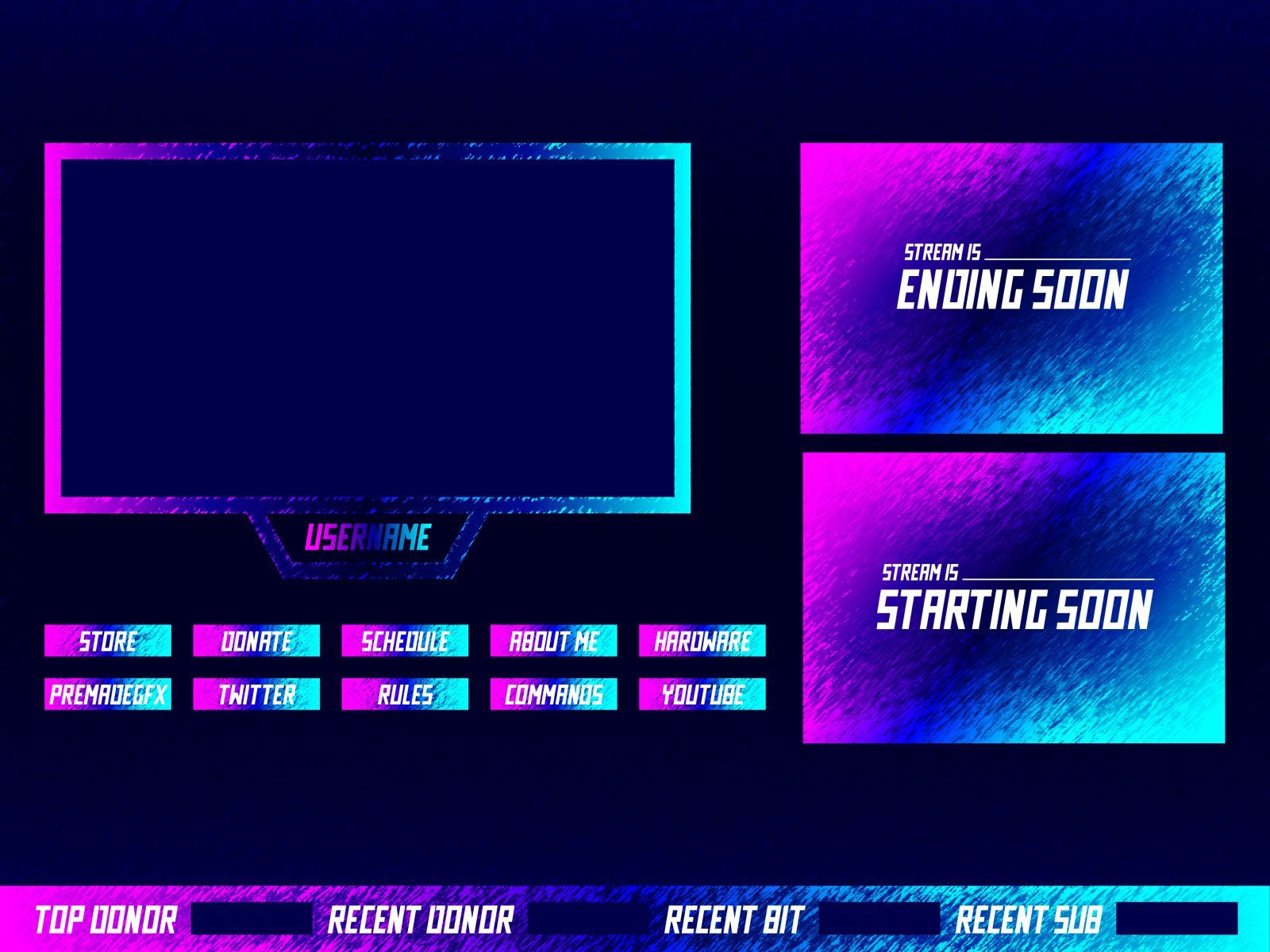 Neon Twitch Overlay. Free Download. Twitch streaming setup, Overlays, Free overlays