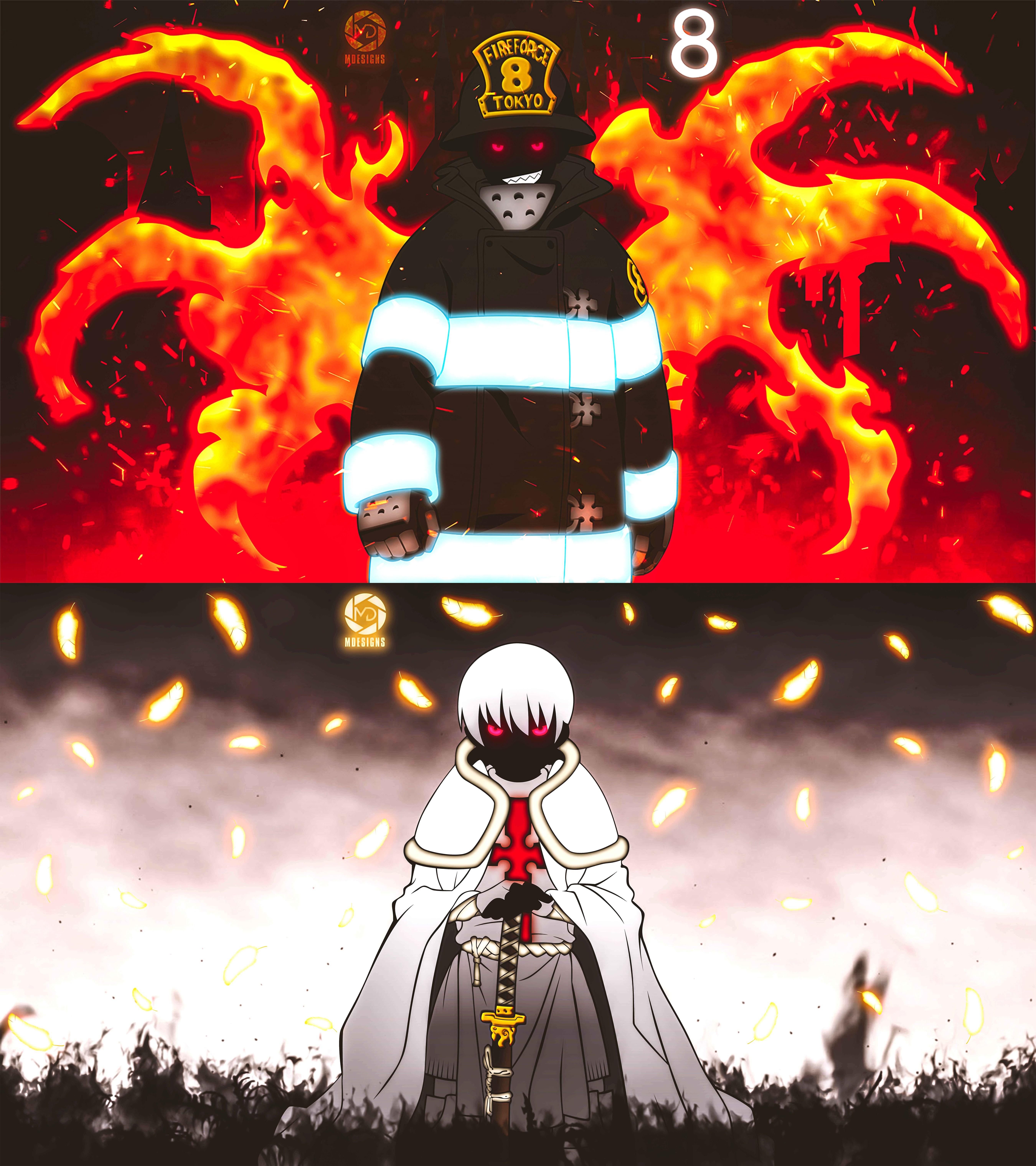 I made these wallpaper for Shinra and Sho from Fire Force