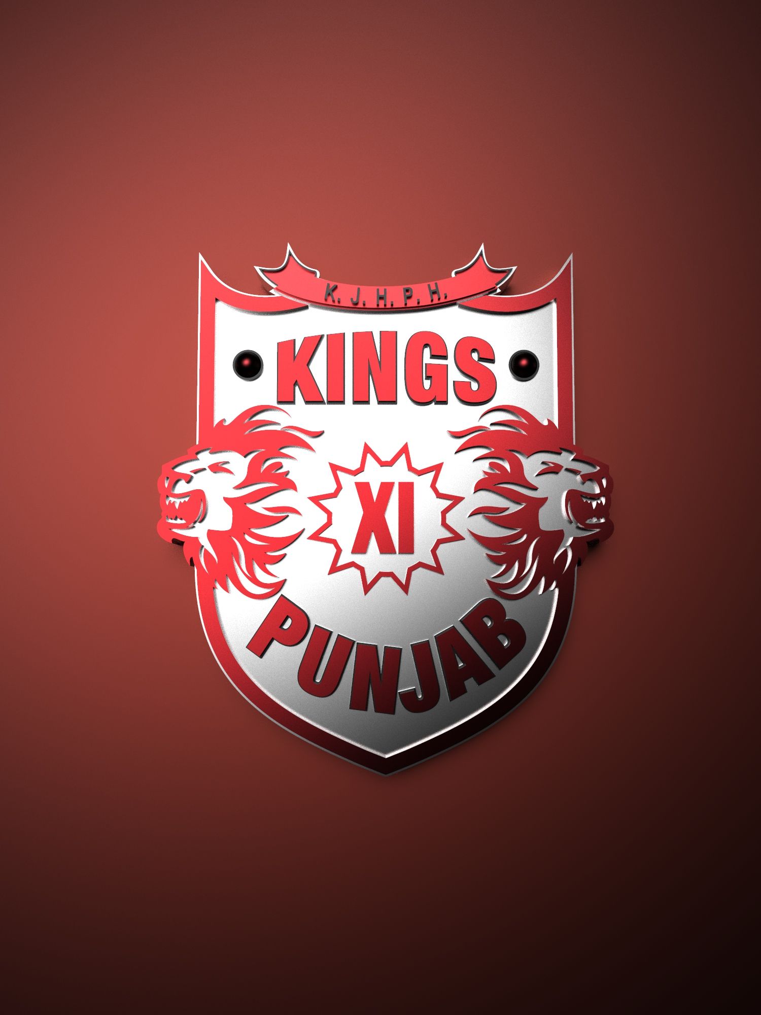 Kings XI Punjab IPL metallic logo poster painting. Ipl, Punjab, Cricket wallpaper