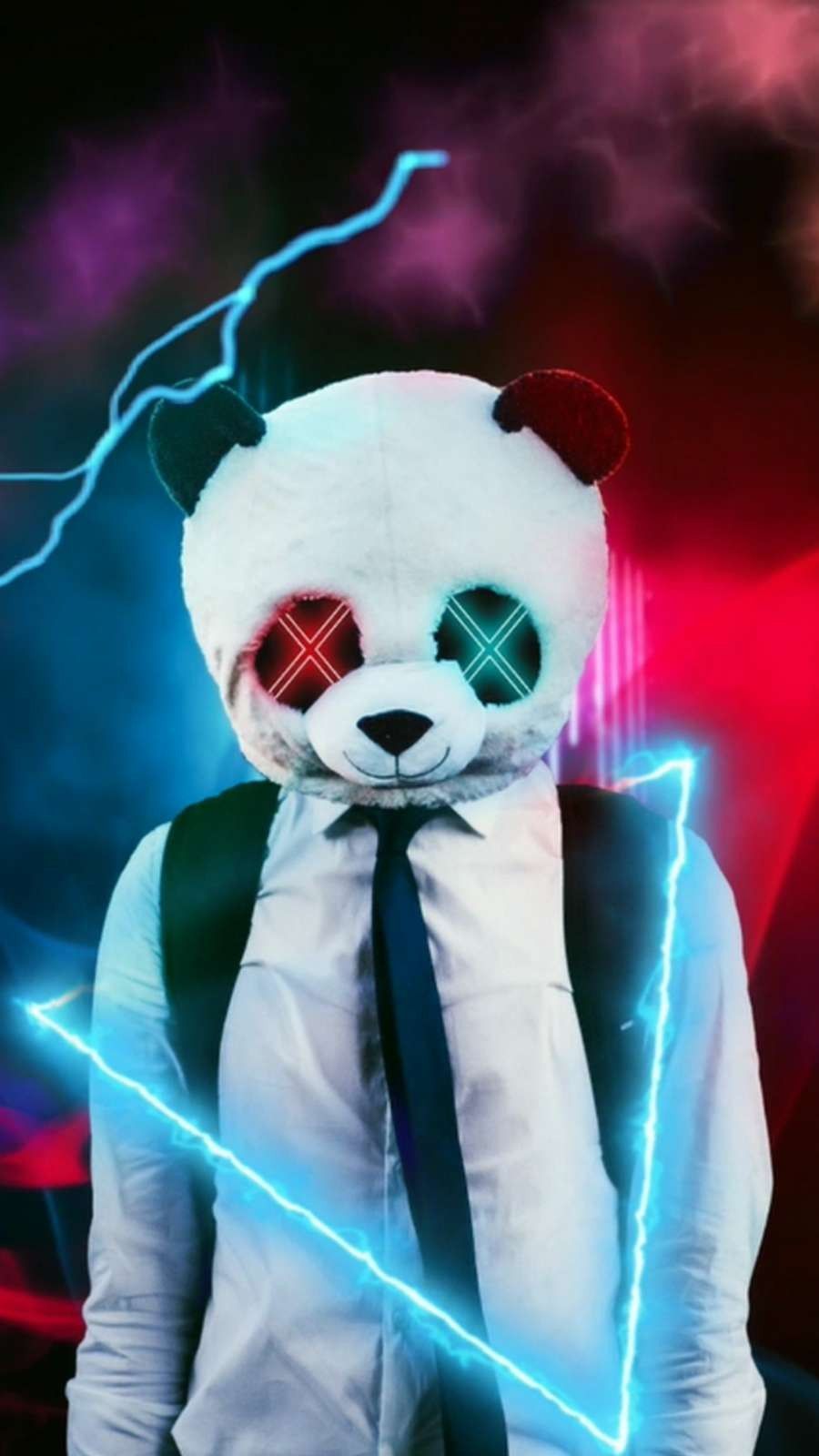 Neon Panda Wallpaper & Background Download