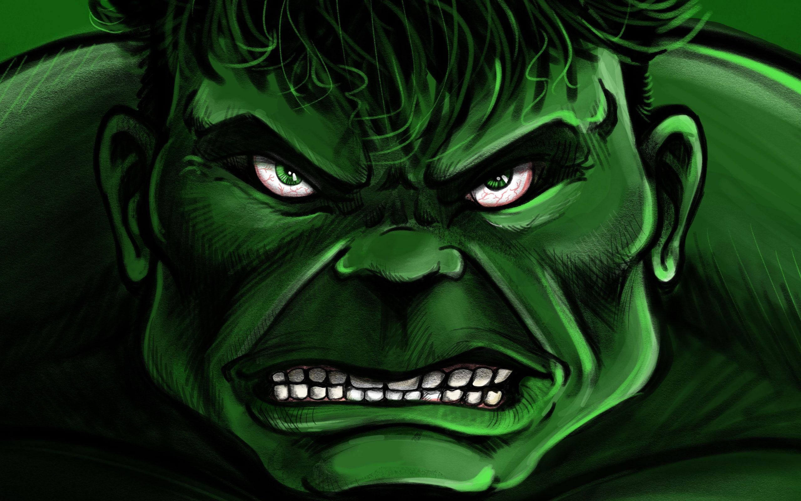 Wallpaper: Hulk, Marvel Comics, Face, Art