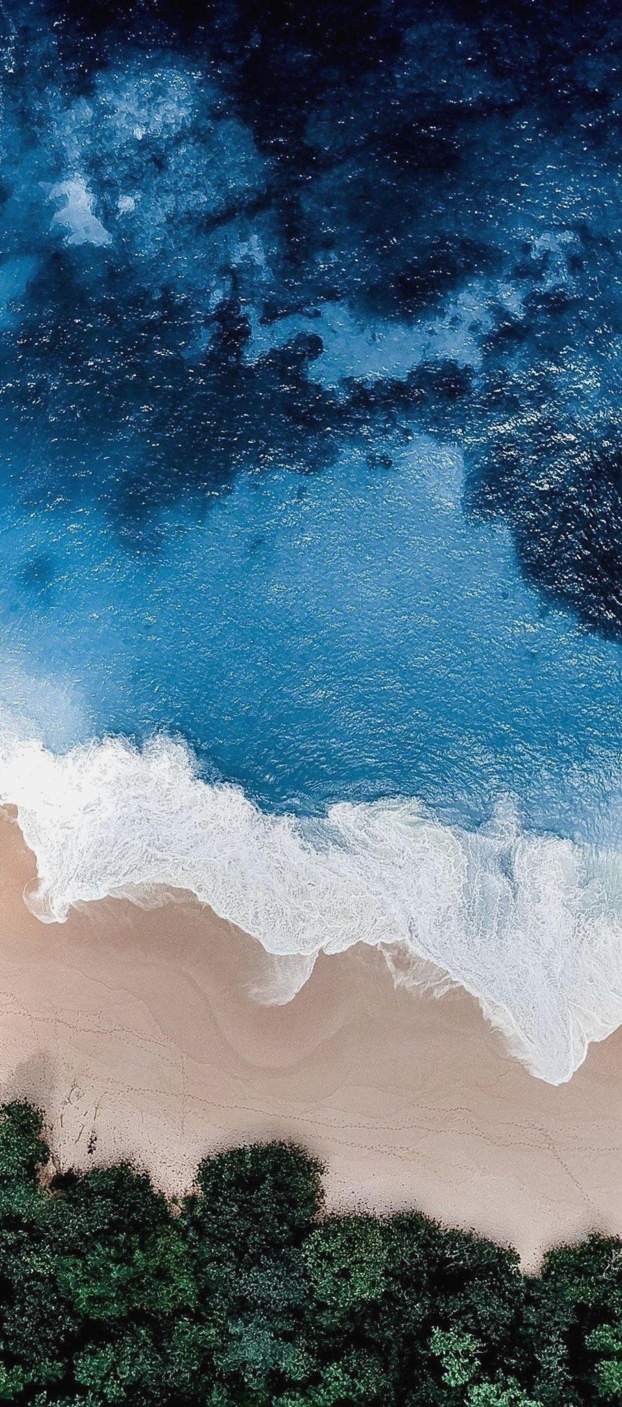 Ios 11 iPhone X Aqua Blue Water Beach Wave Ocean Apple iPhone Wallpaper 2019 Wallpaper & Background Download